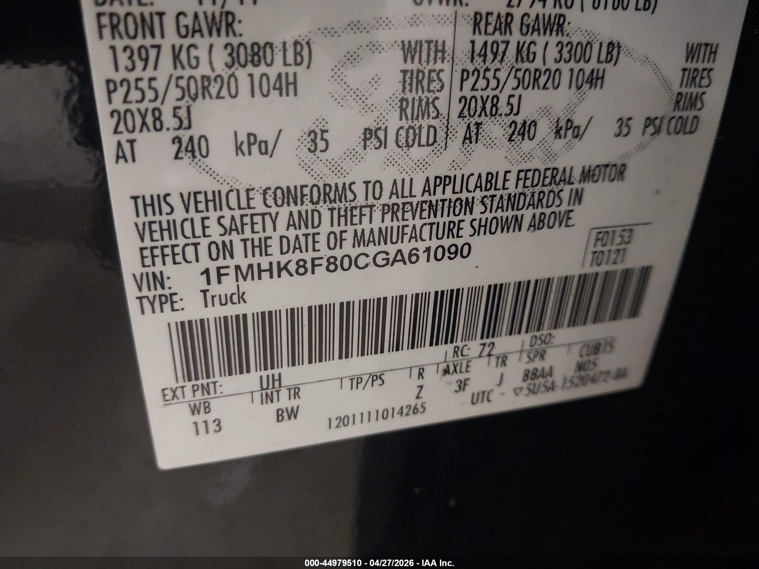 2012 Ford Explorer Limited Black vin: 1FMHK8F80CGA61090