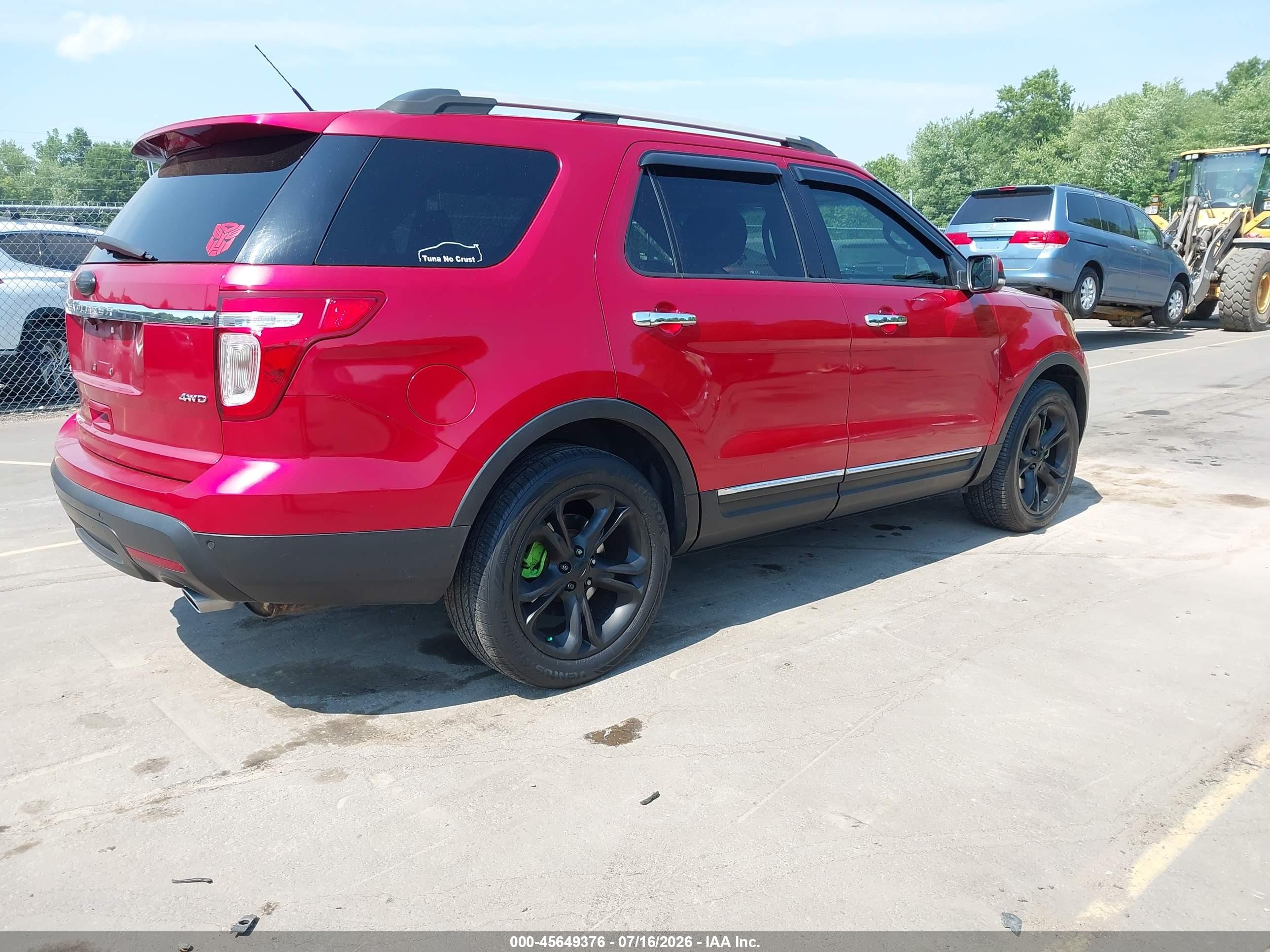 2012 Ford Explorer Limited Red vin: 1FMHK8F80CGA62448