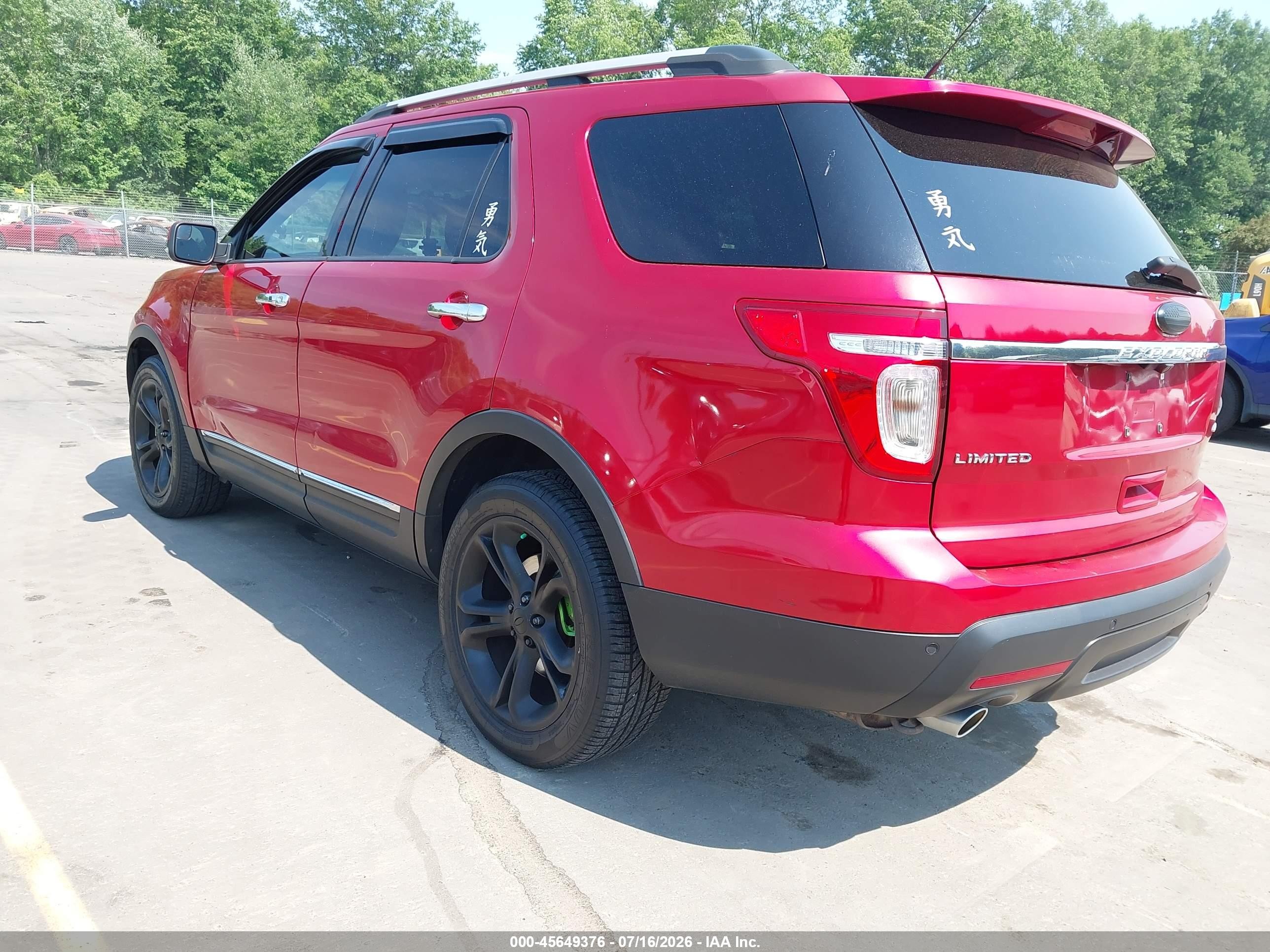 2012 Ford Explorer Limited Red vin: 1FMHK8F80CGA62448