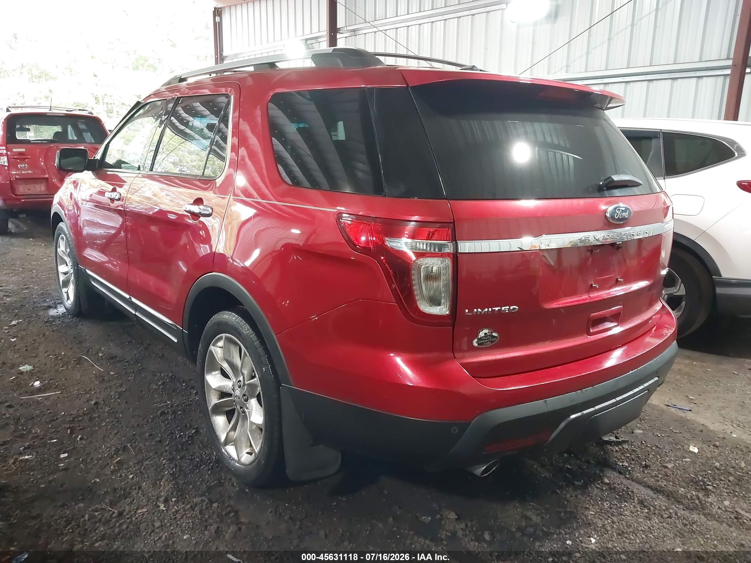 2012 Ford Explorer Limited Red vin: 1FMHK8F80CGA70632
