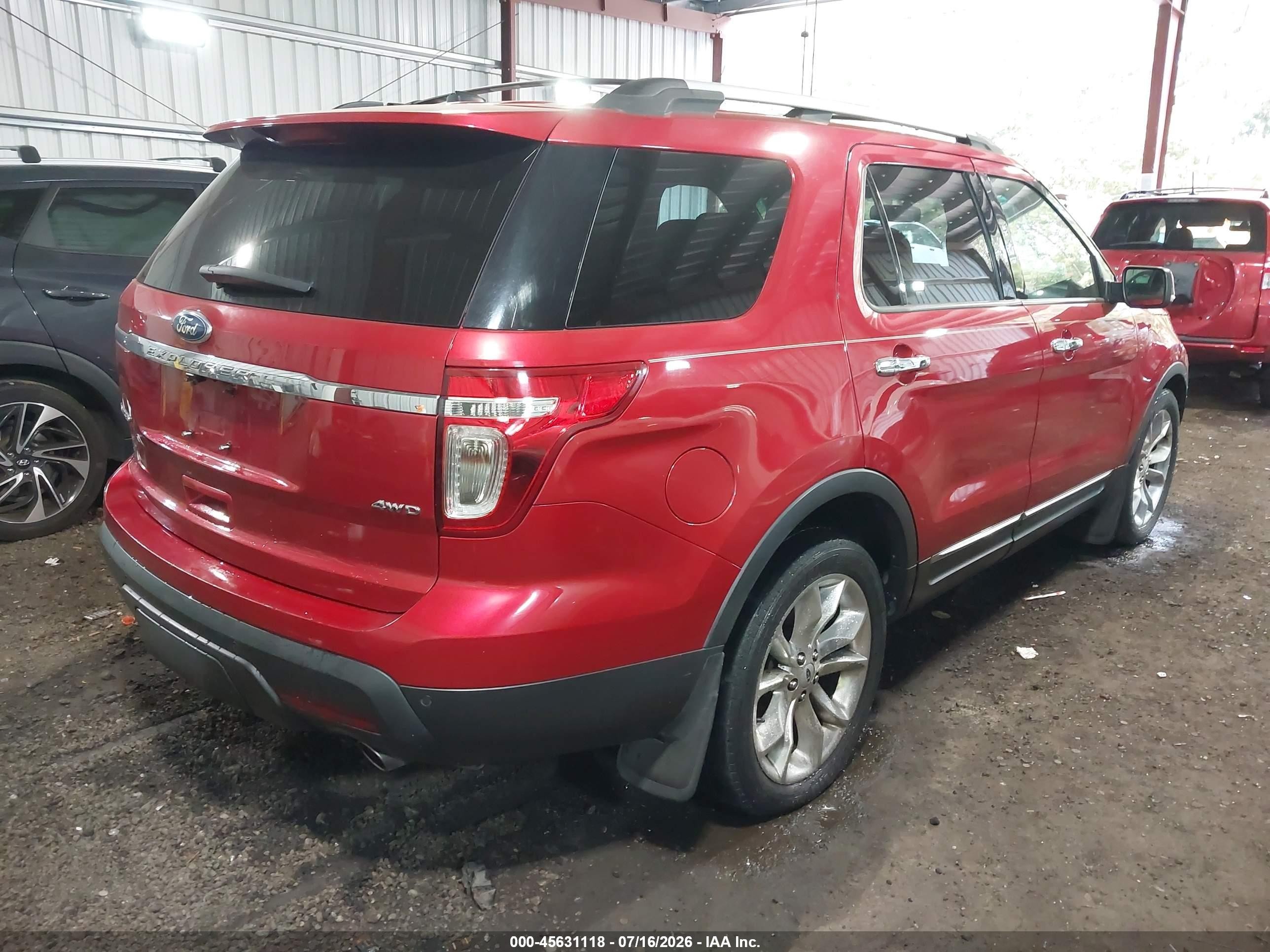 2012 Ford Explorer Limited Red vin: 1FMHK8F80CGA70632