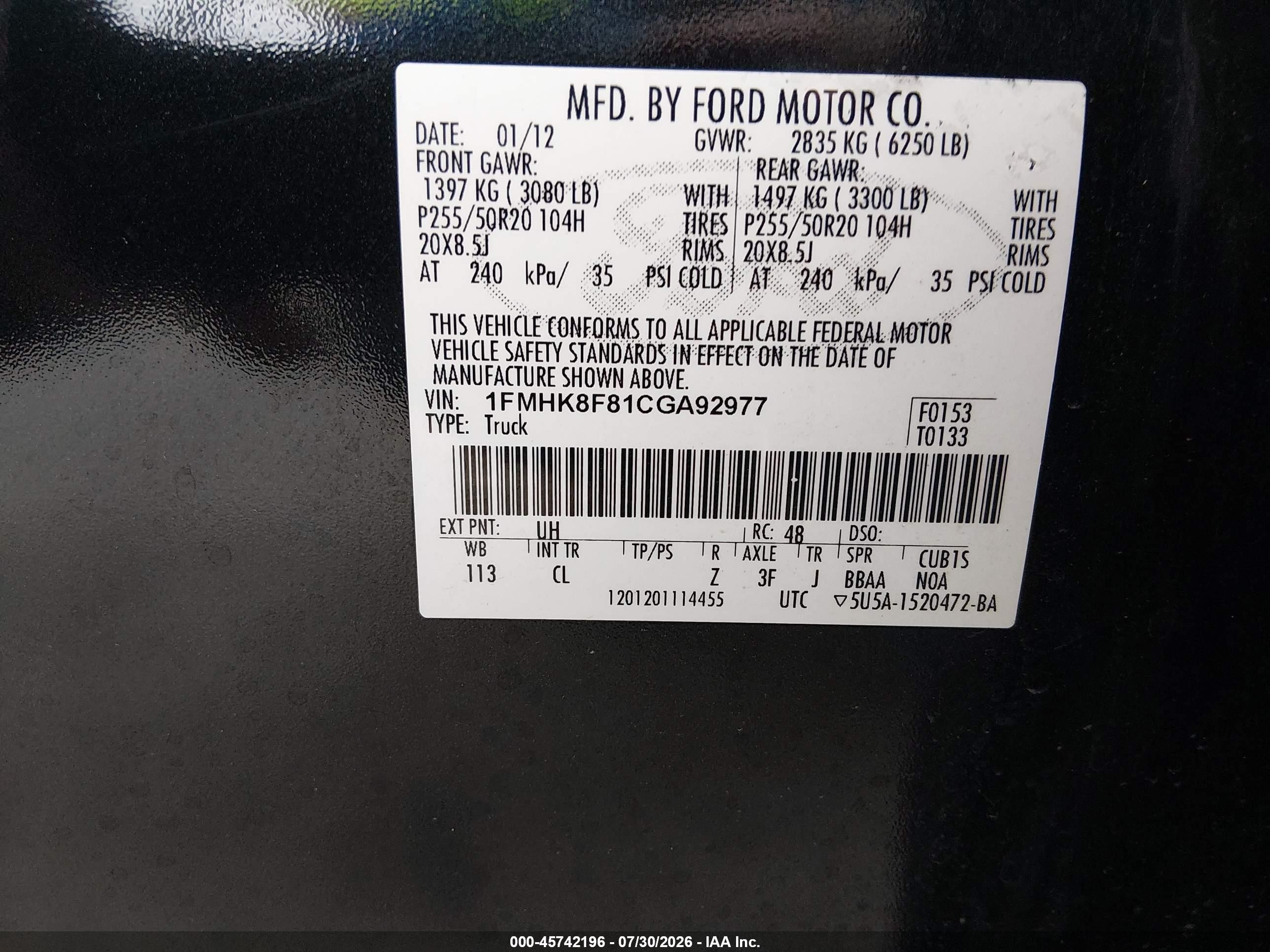 2012 Ford Explorer Limited Black vin: 1FMHK8F81CGA92977