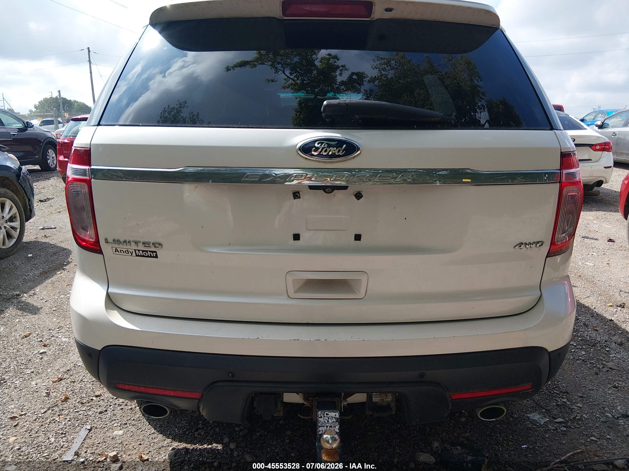 2012 Ford Explorer Limited White vin: 1FMHK8F82CGA81034