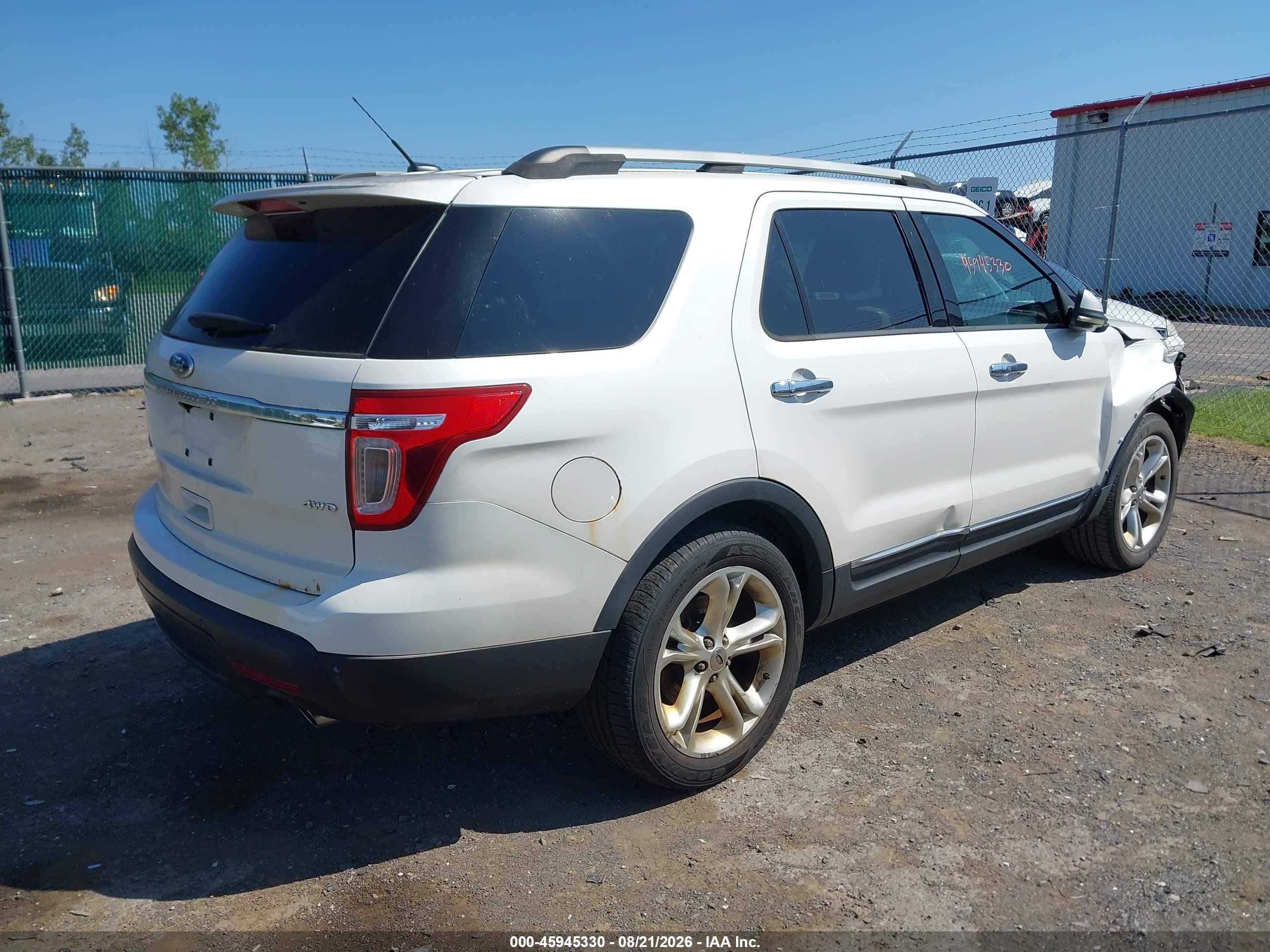 2011 Ford Explorer Limited White vin: 1FMHK8F84BGA86850