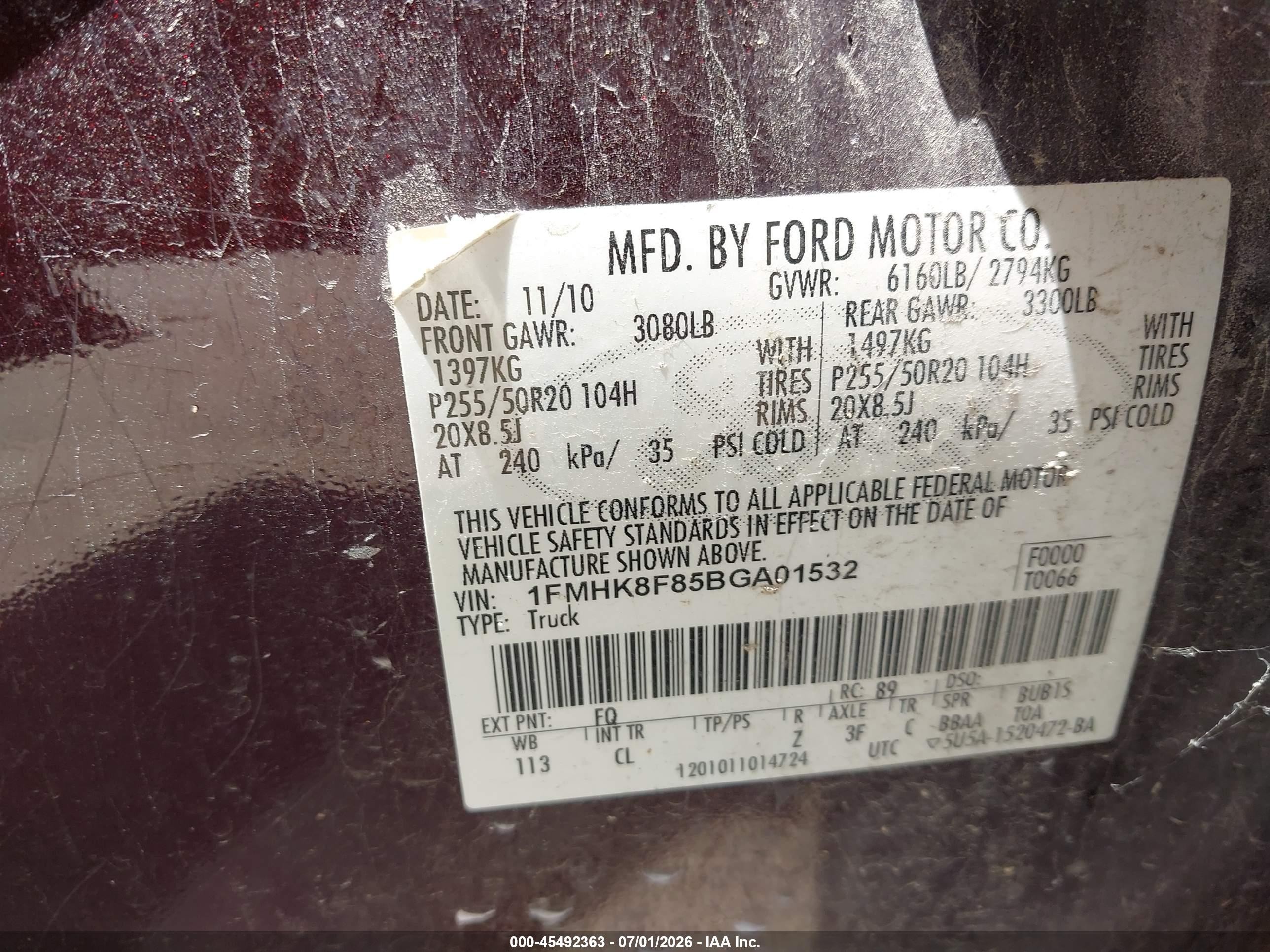 2011 Ford Explorer Limited Maroon vin: 1FMHK8F85BGA01532