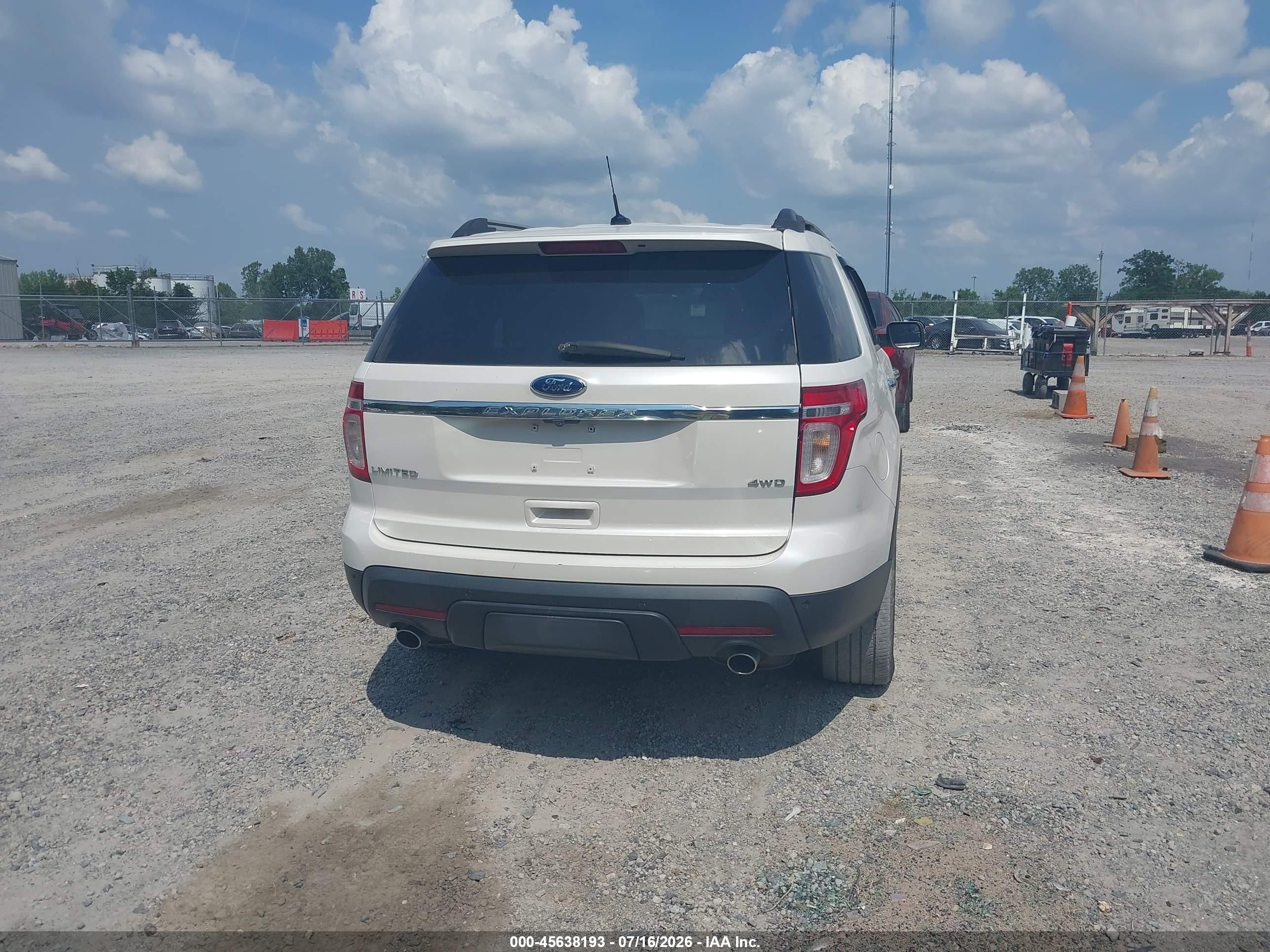 2012 Ford Explorer Limited White vin: 1FMHK8F86CGA02626