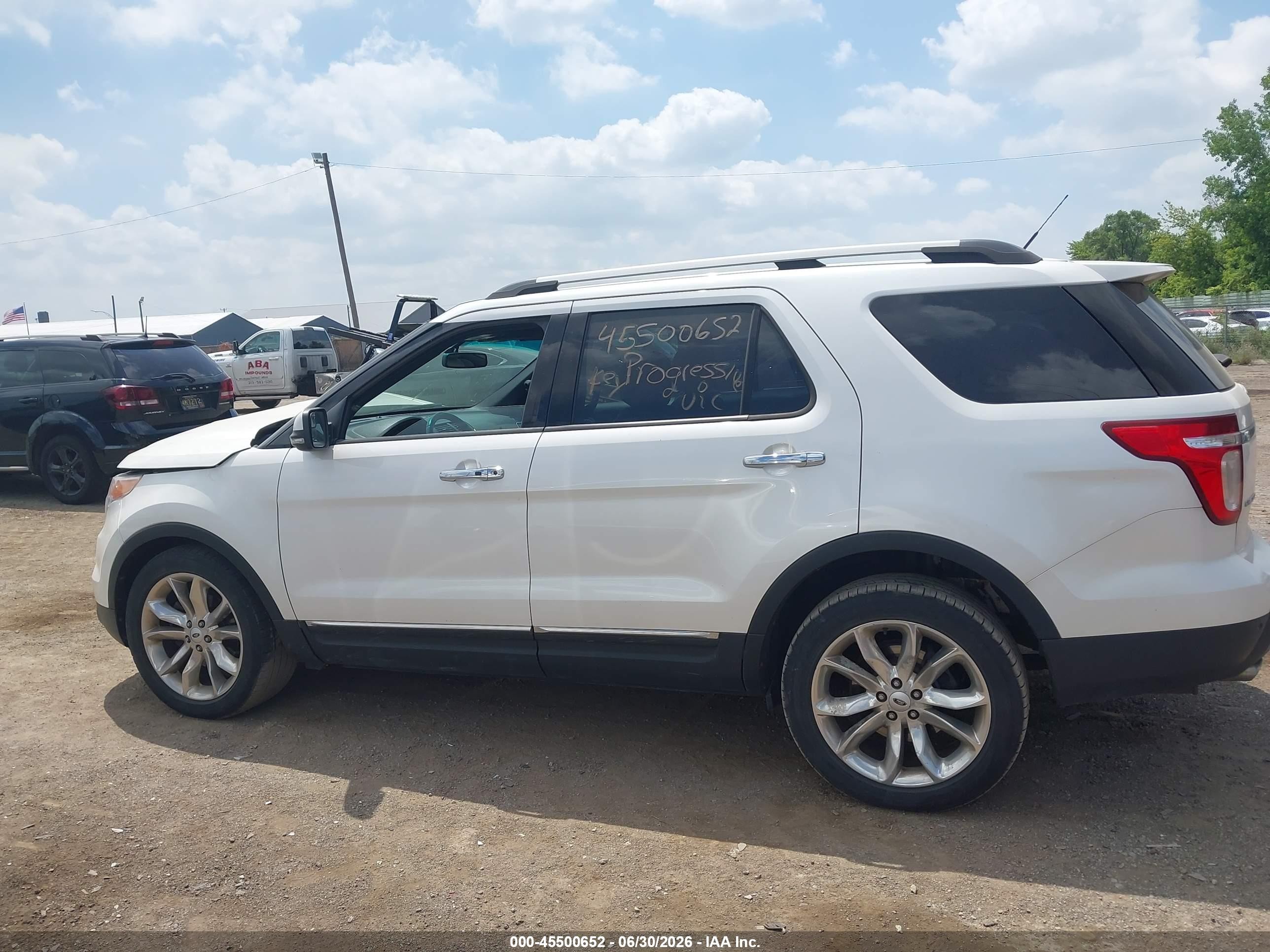 2012 Ford Explorer Limited White vin: 1FMHK8F87CGA35828