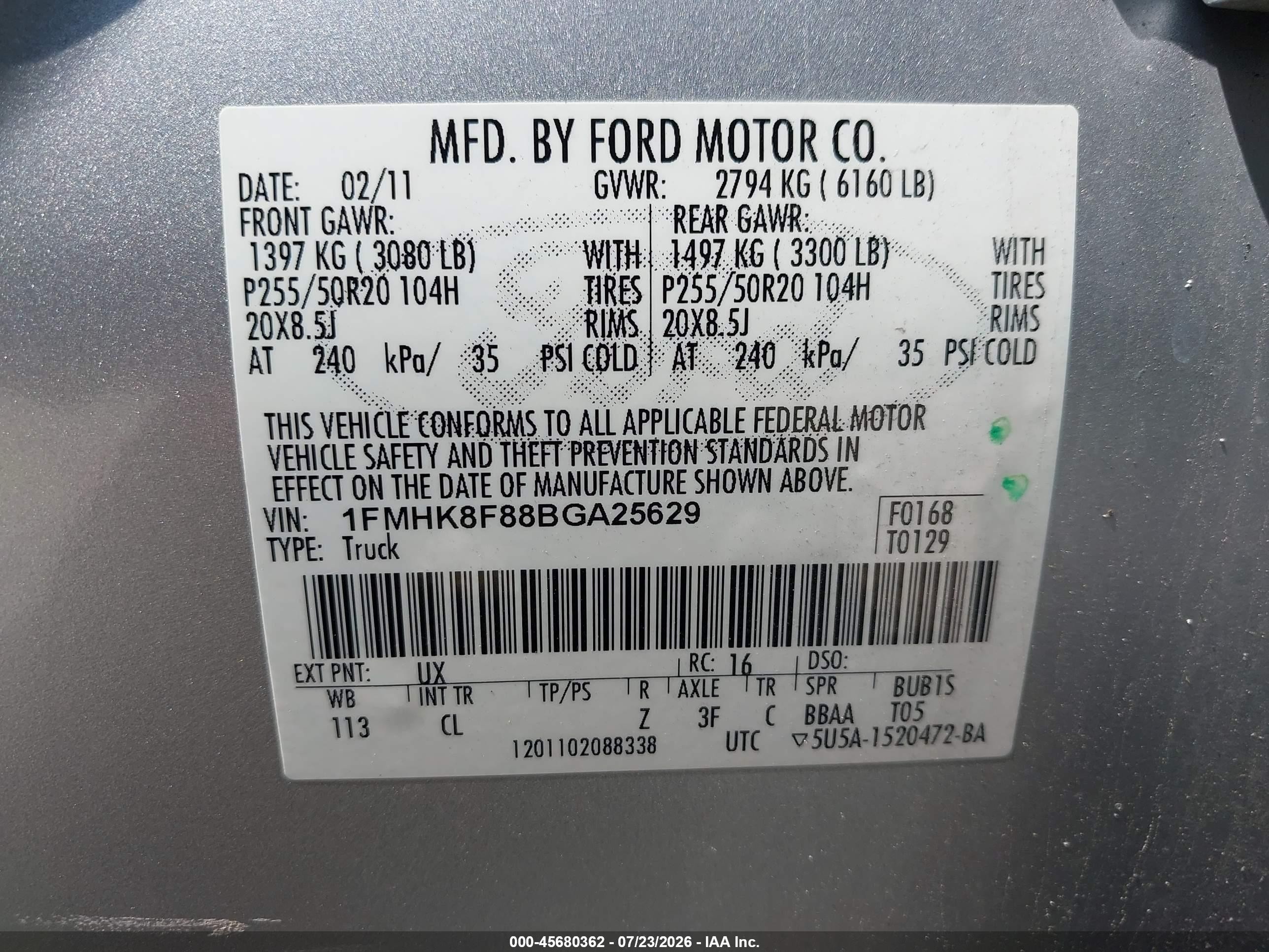 2011 Ford Explorer Limited Silver vin: 1FMHK8F88BGA25629