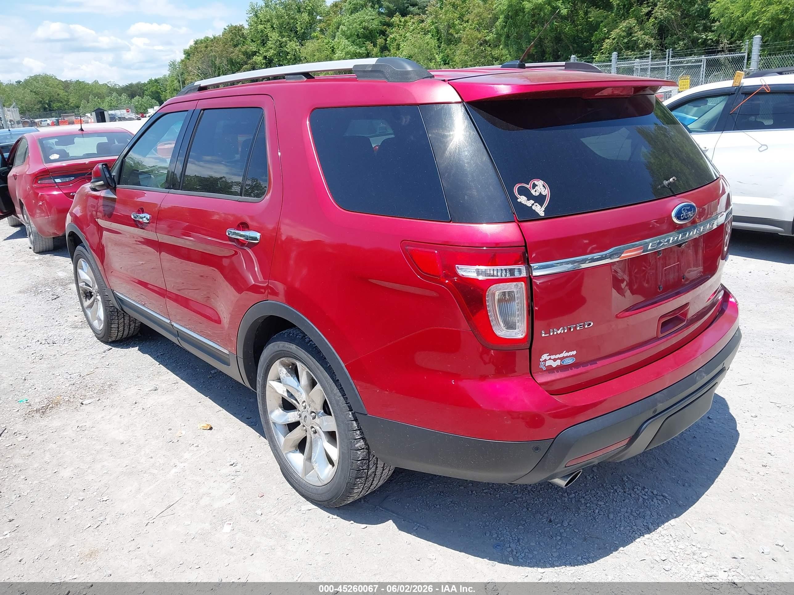 2012 Ford Explorer Limited Red vin: 1FMHK8F88CGA55585