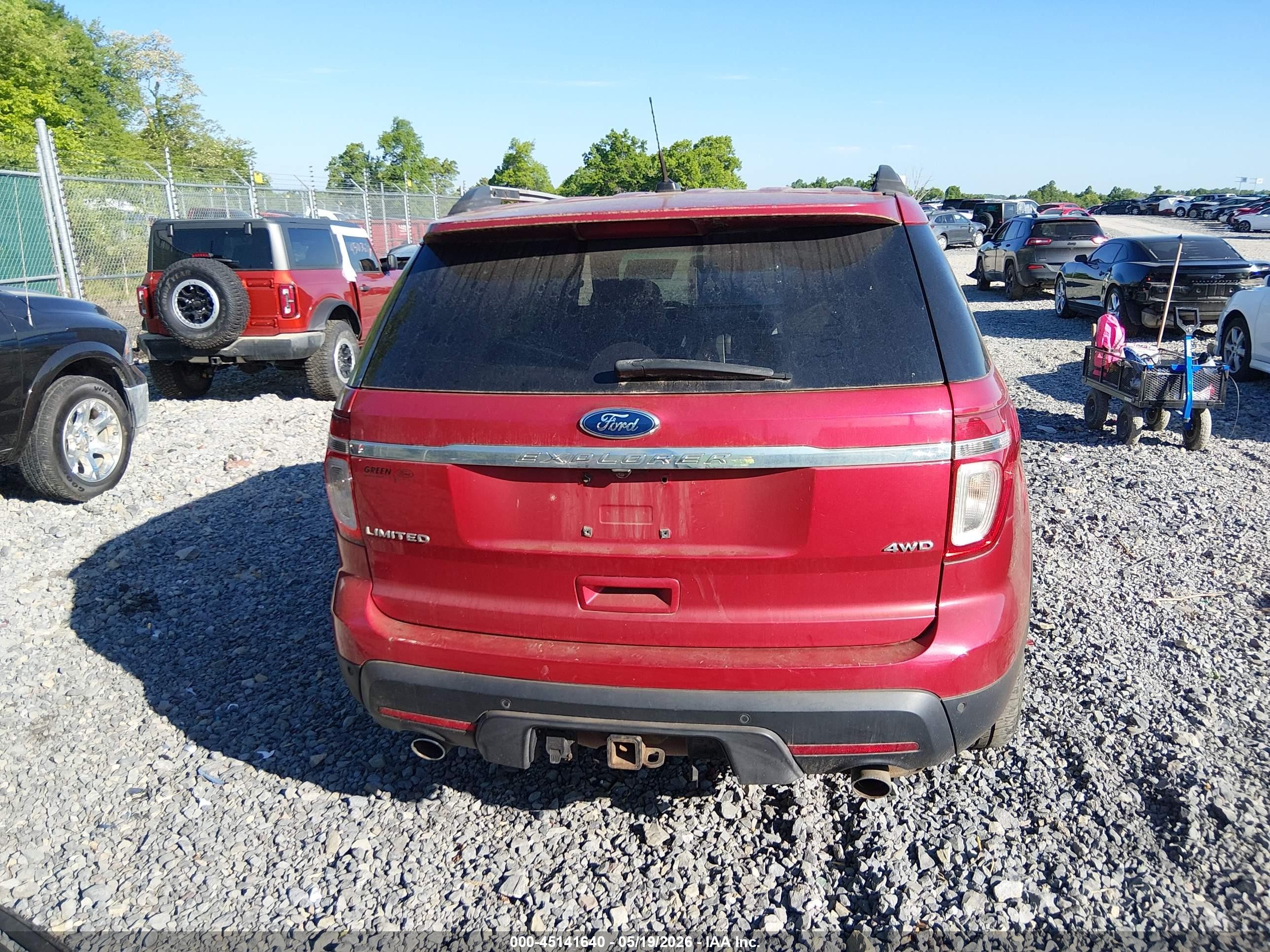 2012 Ford Explorer Limited Red vin: 1FMHK8F8XCGA07151