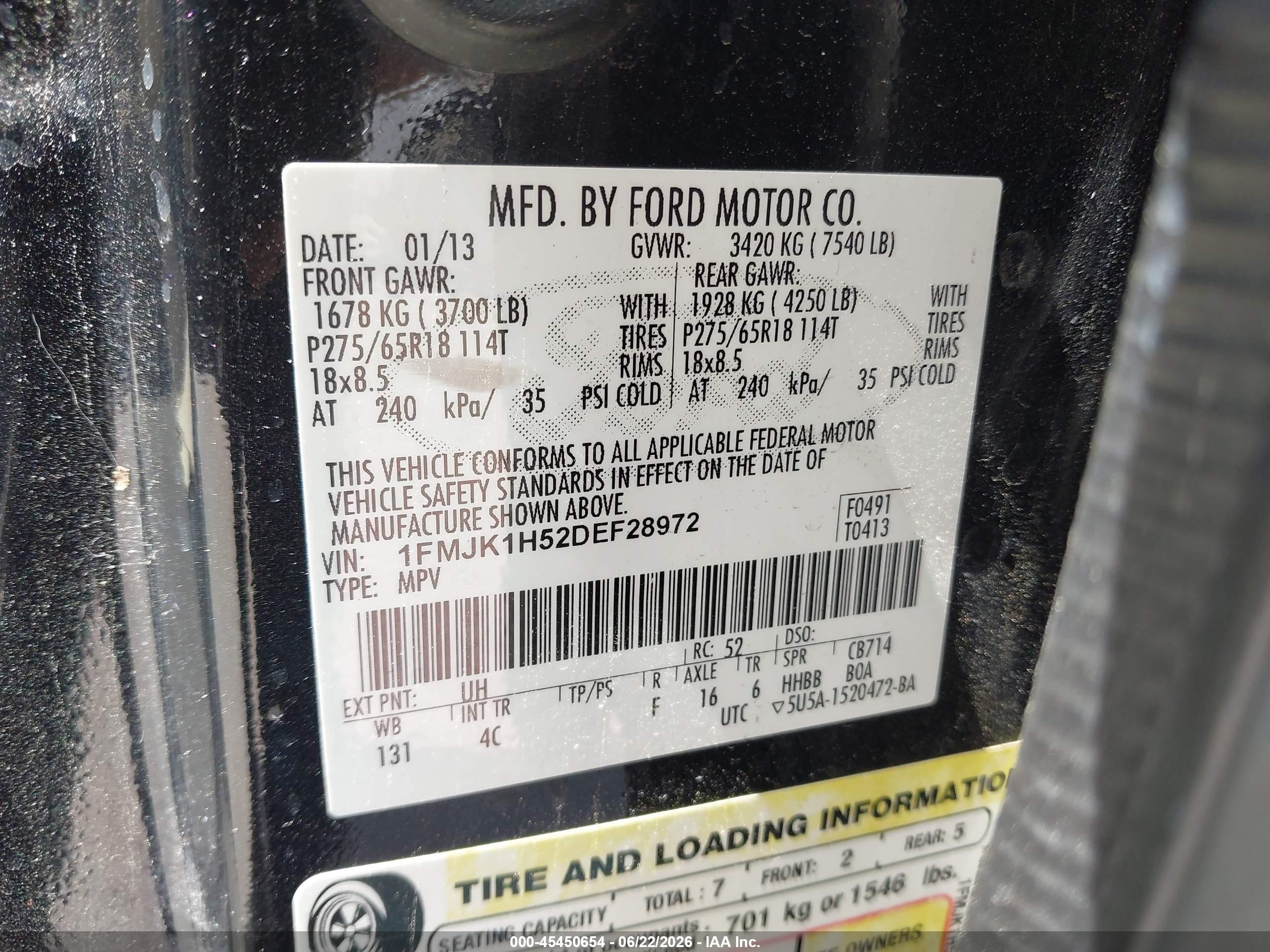 2013 Ford Expedition El Xlt Black vin: 1FMJK1H52DEF28972