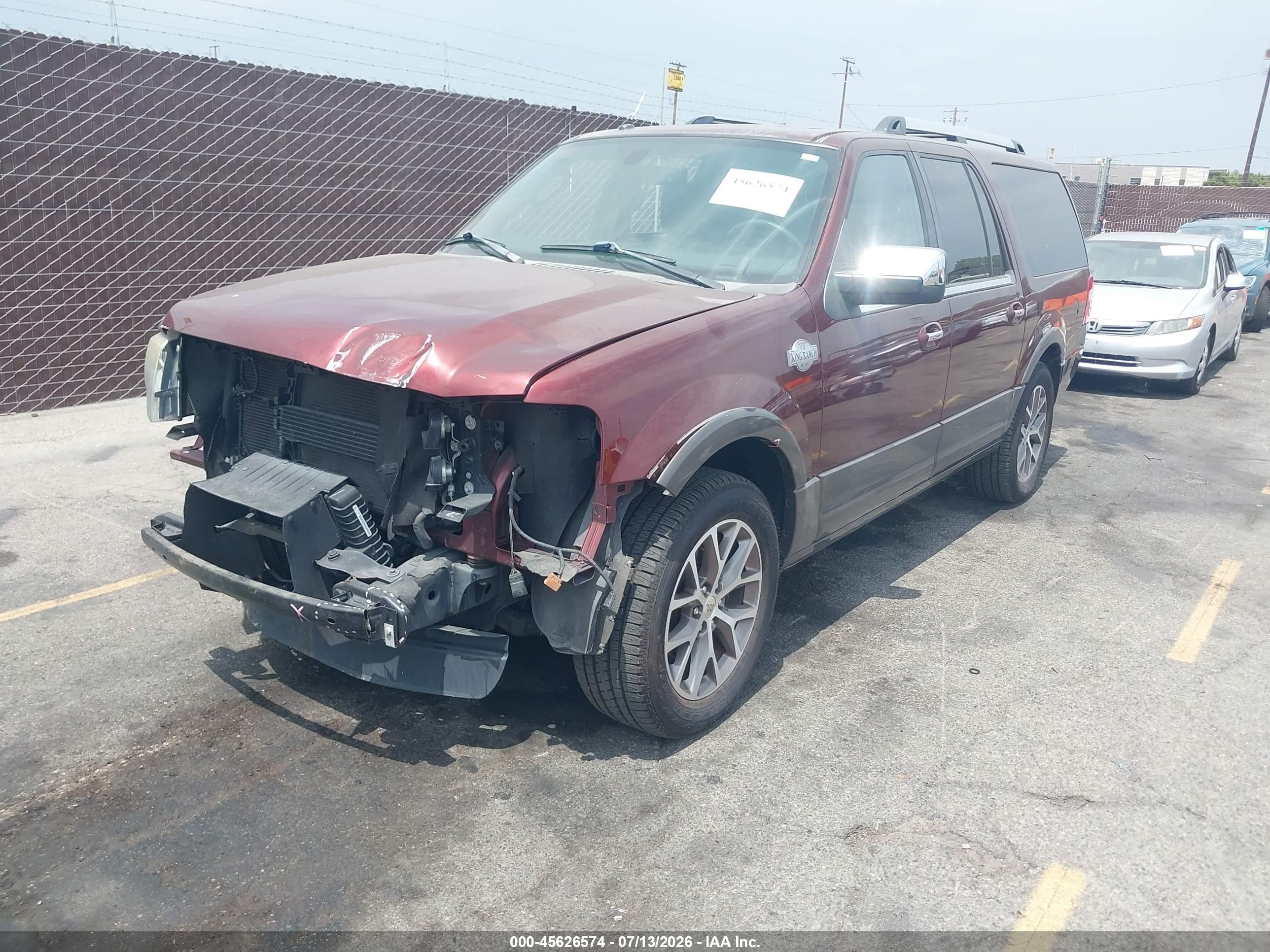 2015 Ford Expedition El King Ranch Maroon vin: 1FMJK1HT8FEF26600