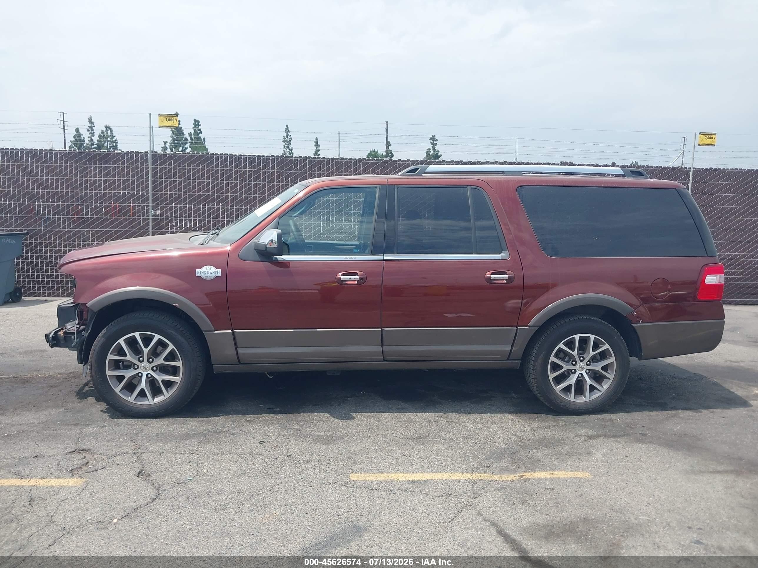 2015 Ford Expedition El King Ranch Maroon vin: 1FMJK1HT8FEF26600