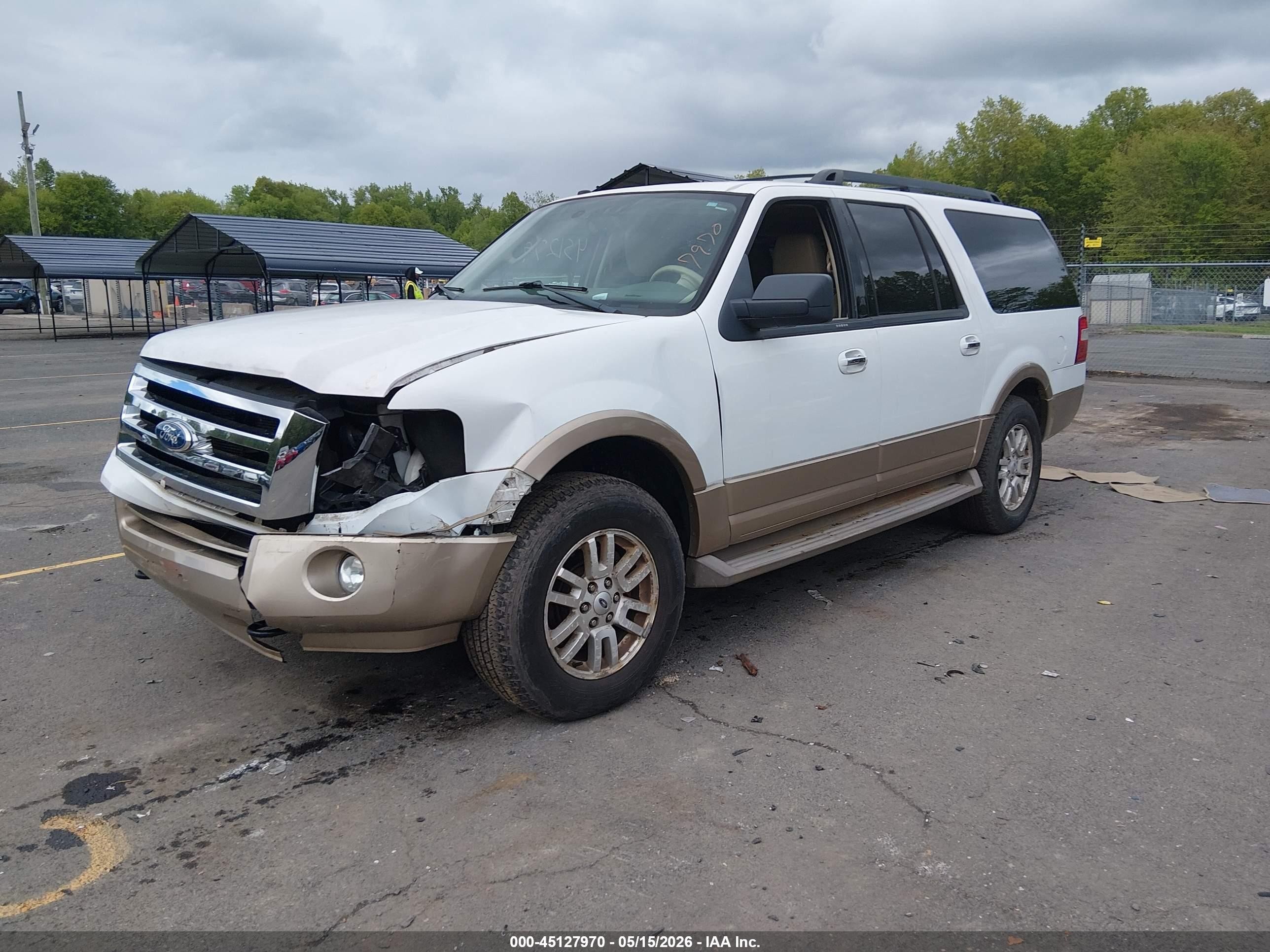 2012 Ford Expedition El Xlt White vin: 1FMJK1J54CEF11325