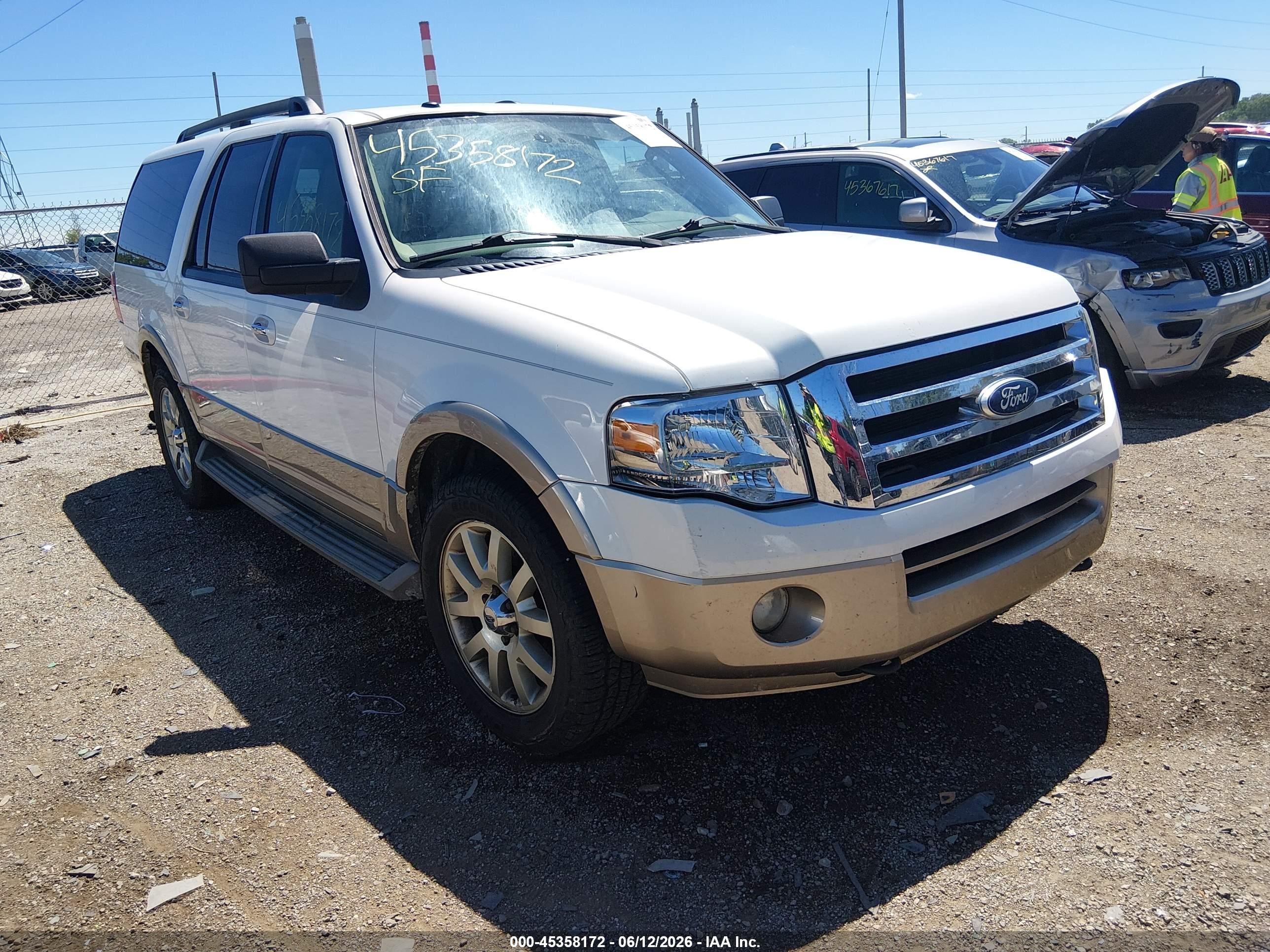 2011 Ford Expedition El Xlt White vin: 1FMJK1J58BEF06501
