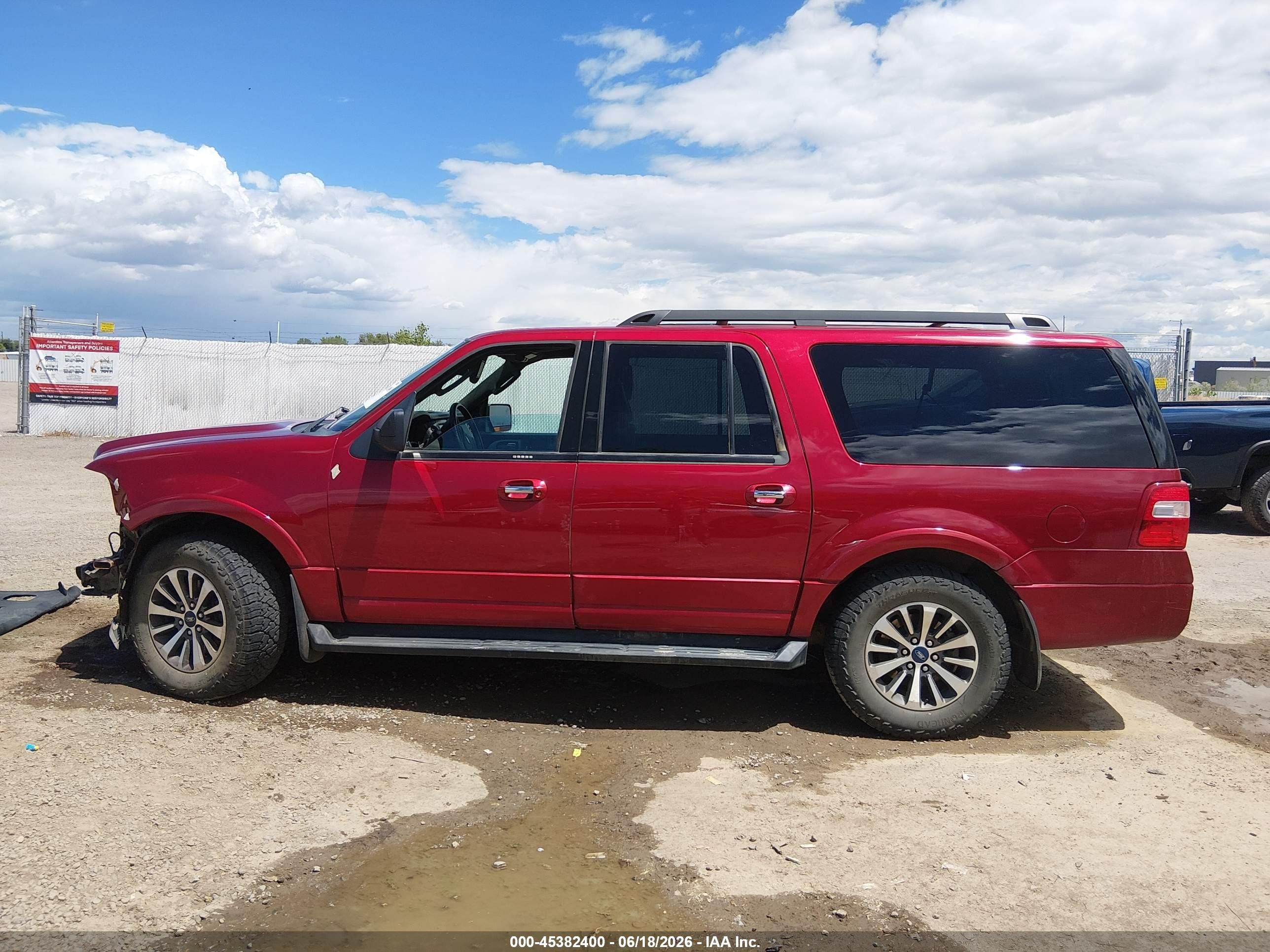2015 Ford Expedition El Xlt Red vin: 1FMJK1JT2FEF23766