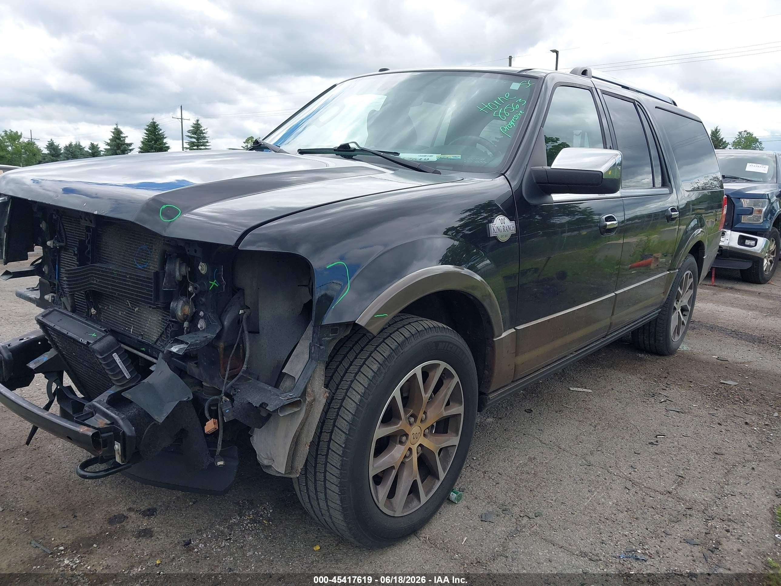 2015 Ford Expedition El King Ranch Черный vin: 1FMJK1JT2FEF31656