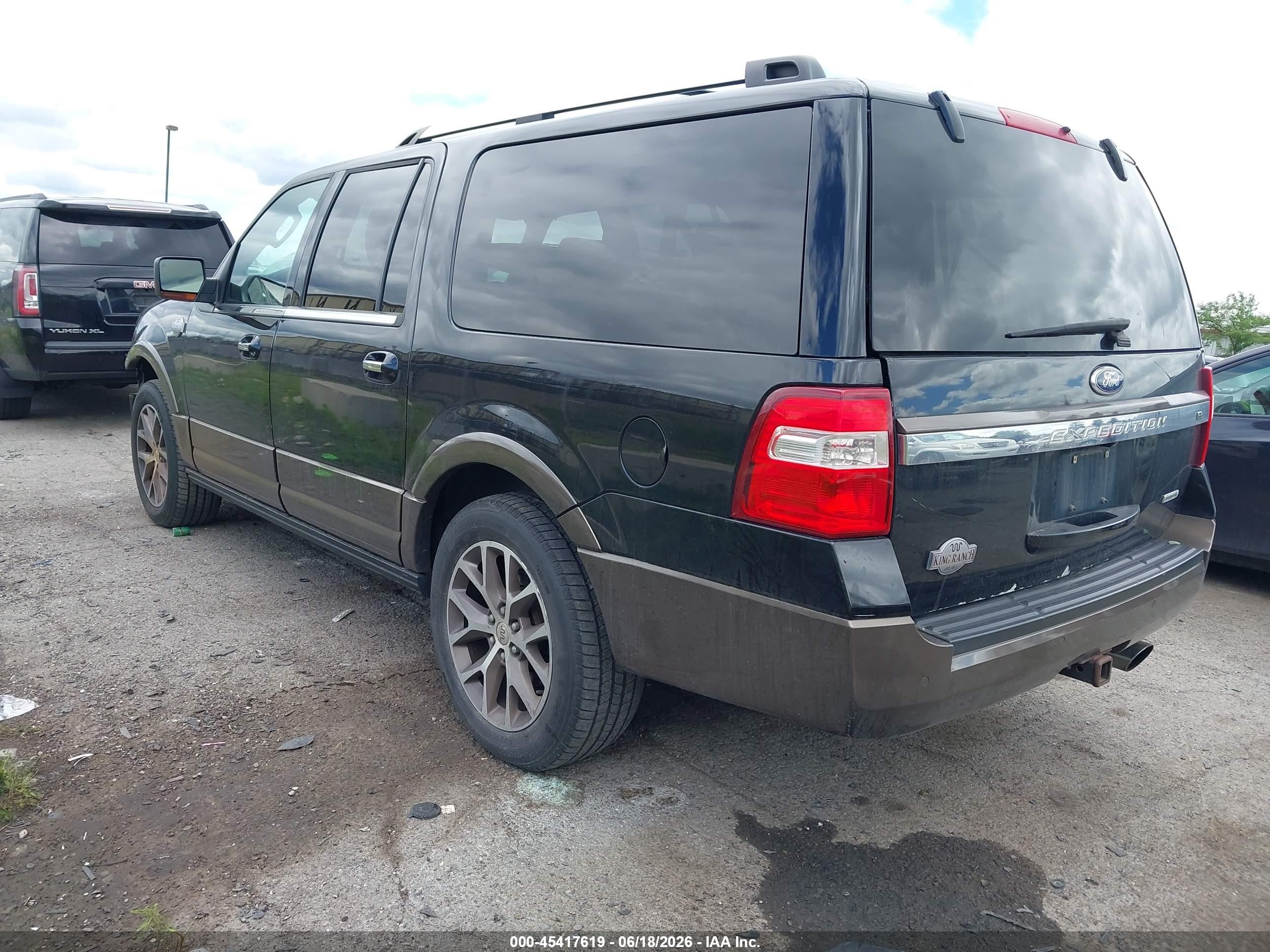 2015 Ford Expedition El King Ranch Черный vin: 1FMJK1JT2FEF31656
