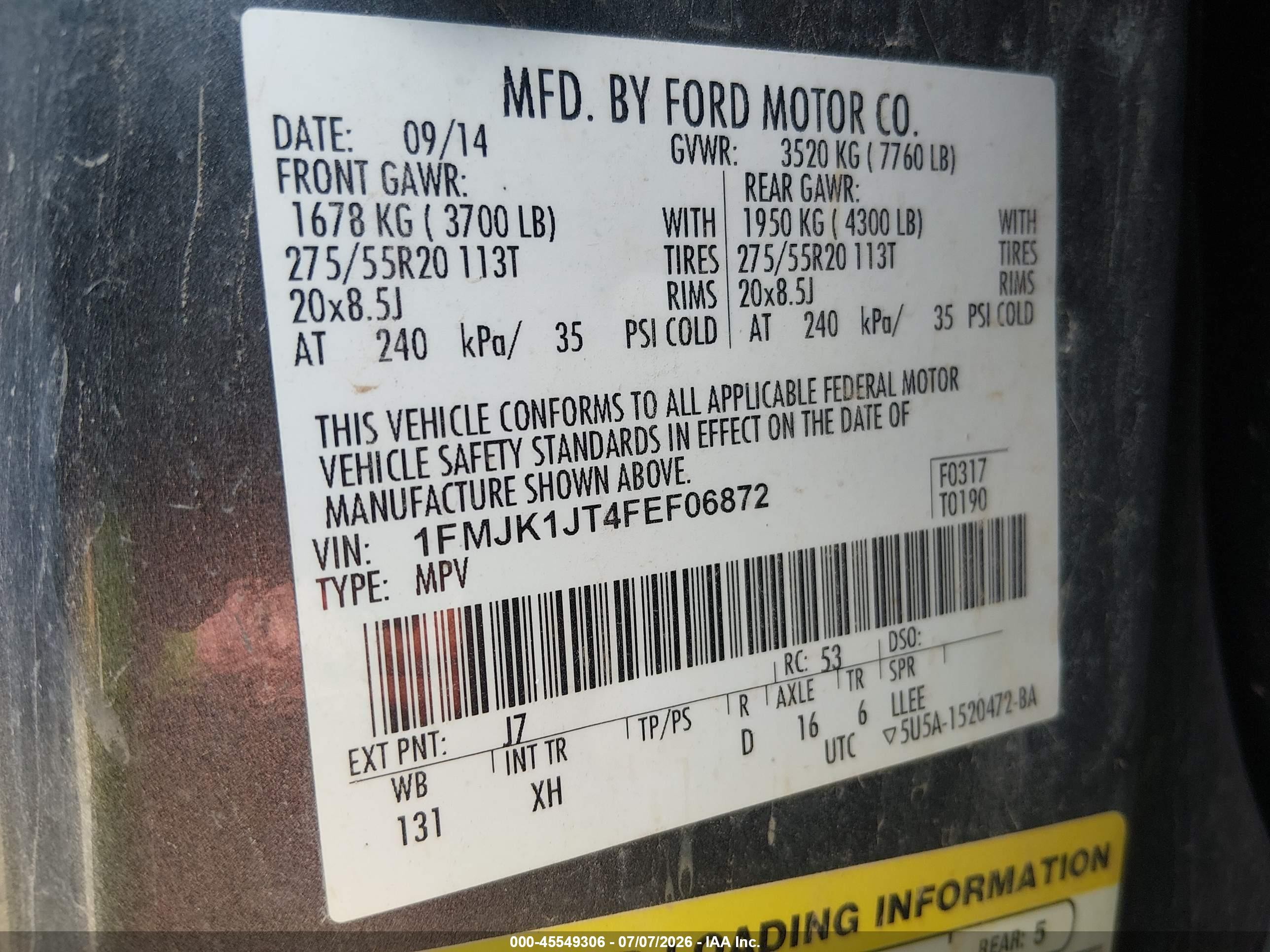2015 Ford Expedition El King Ranch/xlt Gray vin: 1FMJK1JT4FEF06872