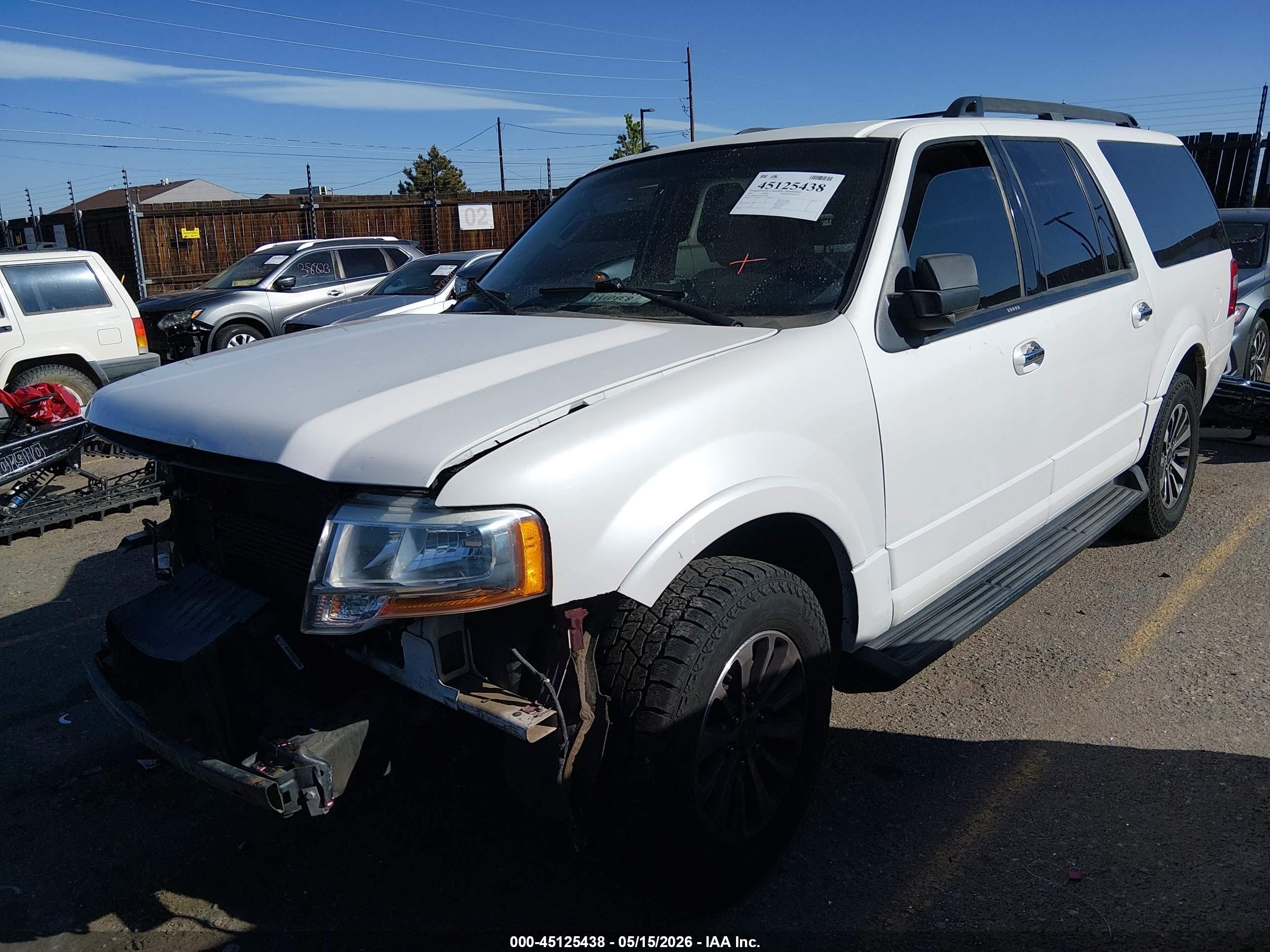 2015 Ford Expedition El Xlt White vin: 1FMJK1JT5FEF43607