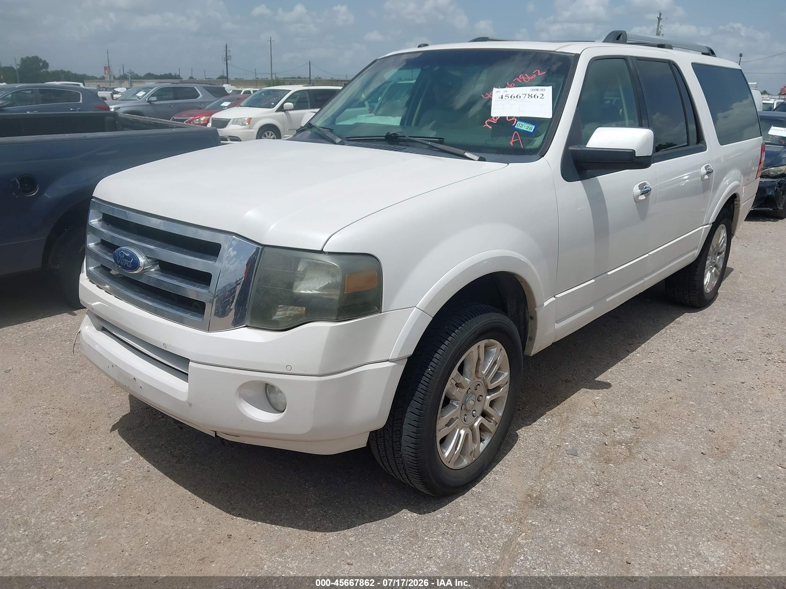 2012 Ford Expedition El Limited White vin: 1FMJK1K50CEF09599