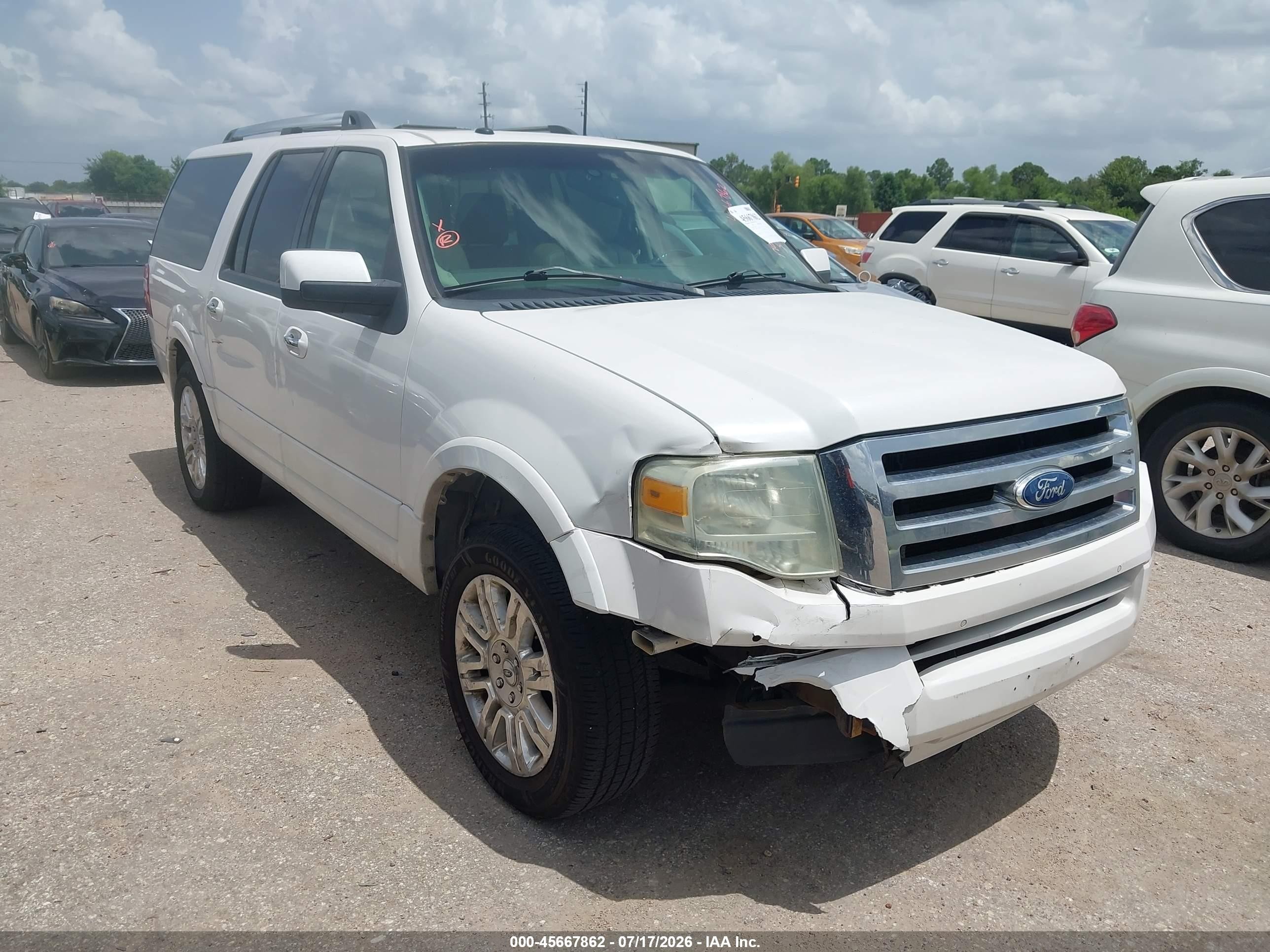 2012 Ford Expedition El Limited White vin: 1FMJK1K50CEF09599