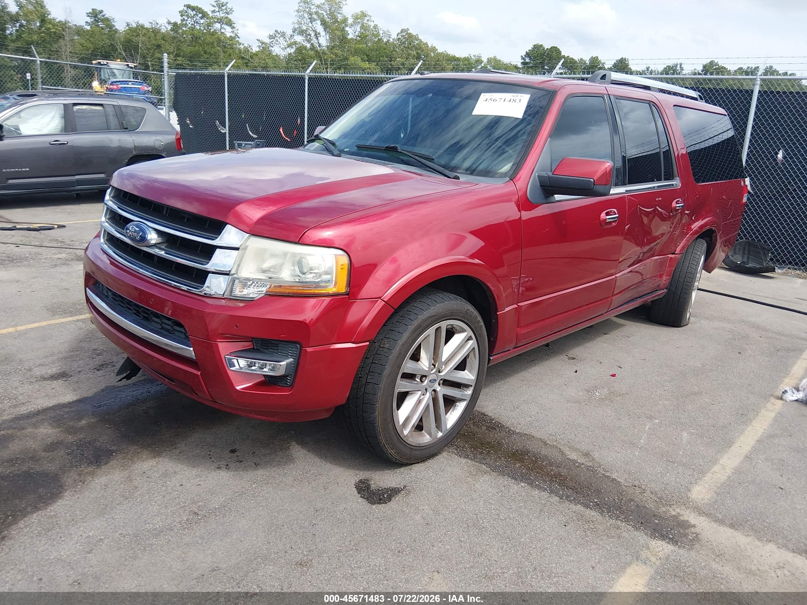 2015 Ford Expedition El Limited Red vin: 1FMJK1KT6FEF32906