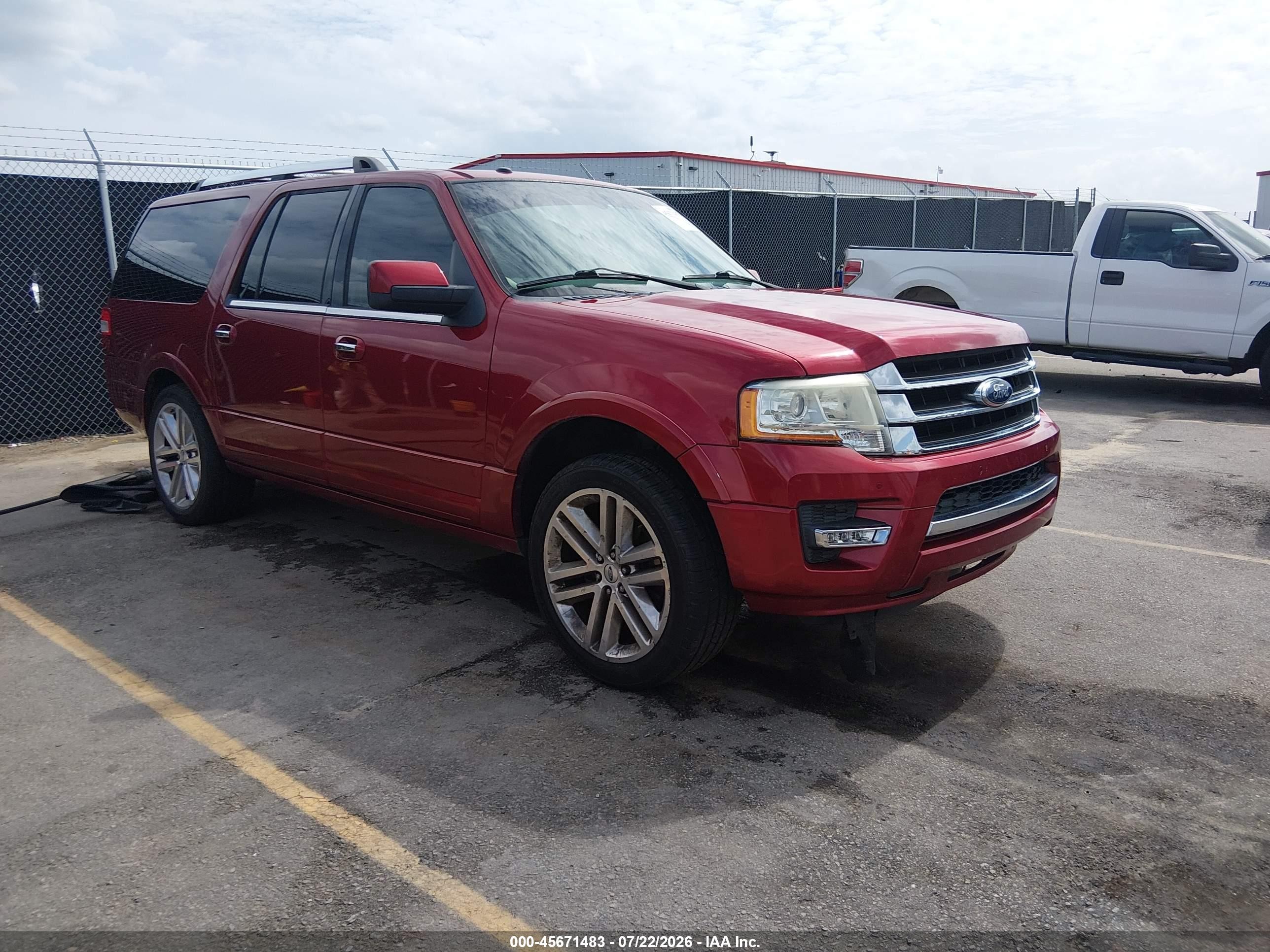 2015 Ford Expedition El Limited Red vin: 1FMJK1KT6FEF32906