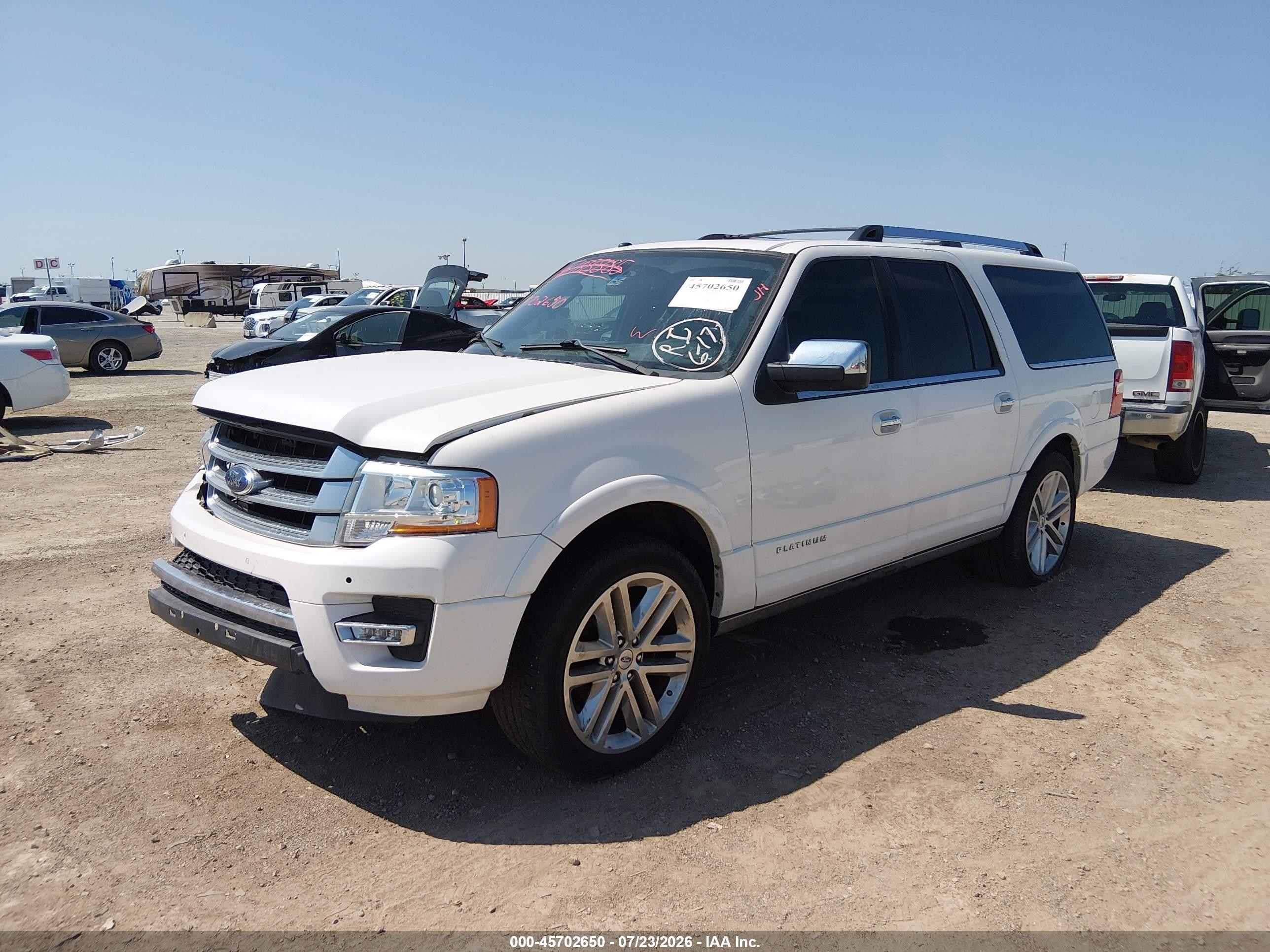 2015 Ford Expedition El Platinum White vin: 1FMJK1LT0FEF35136