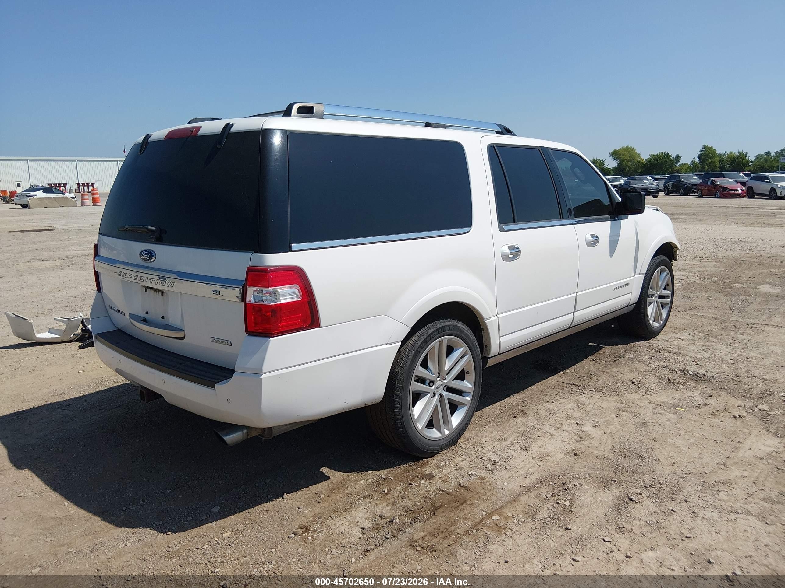 2015 Ford Expedition El Platinum White vin: 1FMJK1LT0FEF35136
