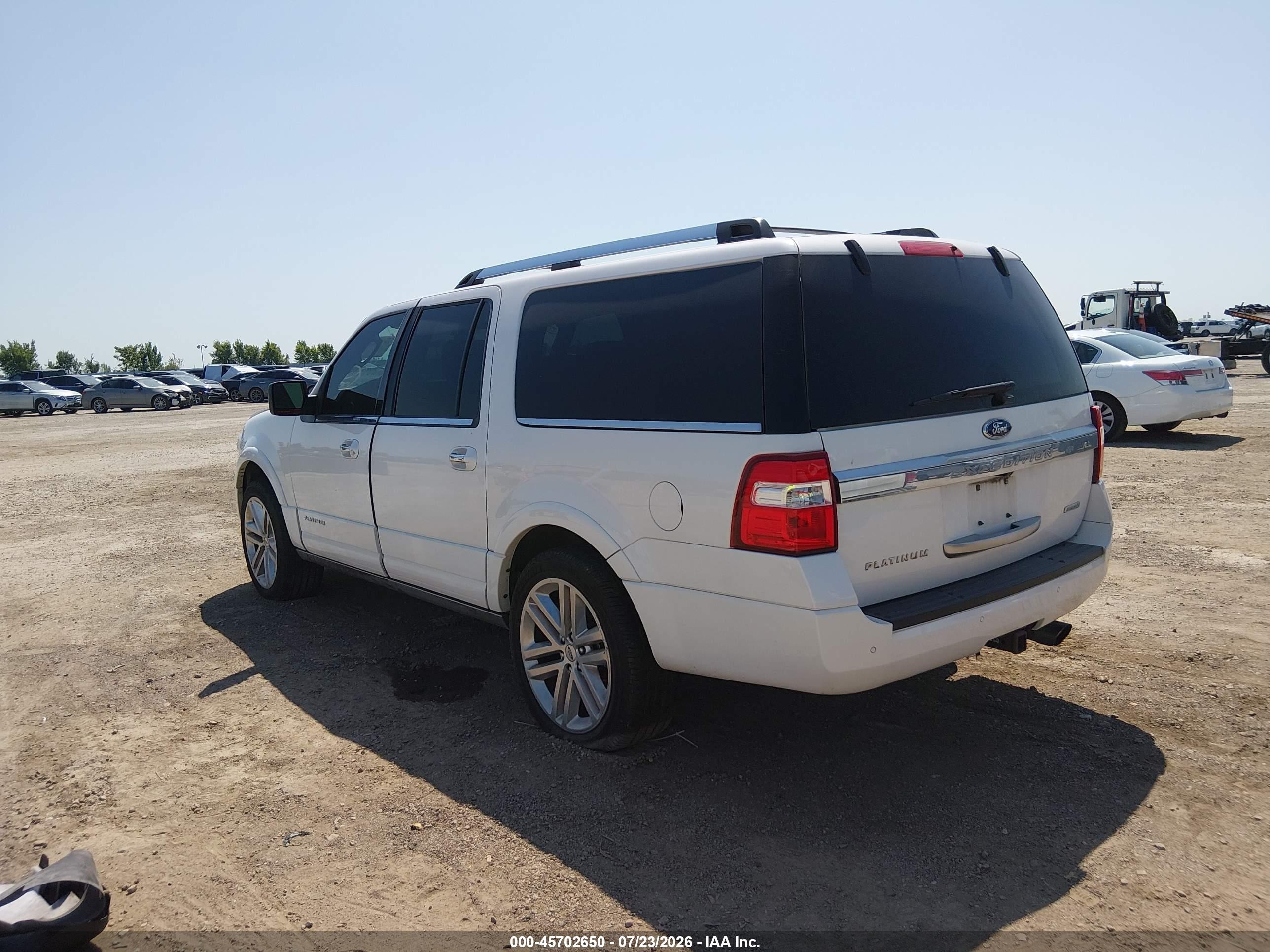 2015 Ford Expedition El Platinum White vin: 1FMJK1LT0FEF35136