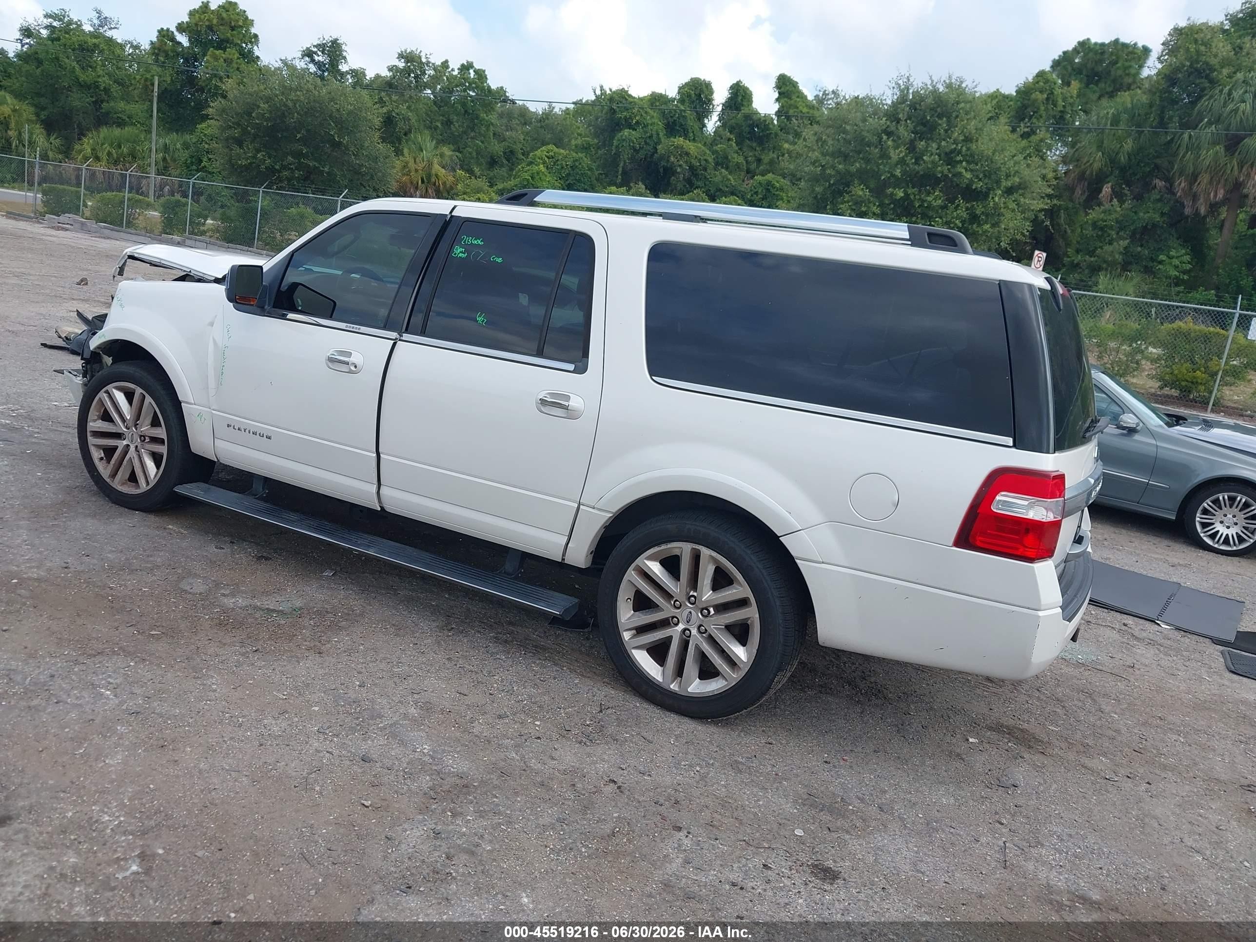2015 Ford Expedition El Platinum White vin: 1FMJK1LT7FEF31505