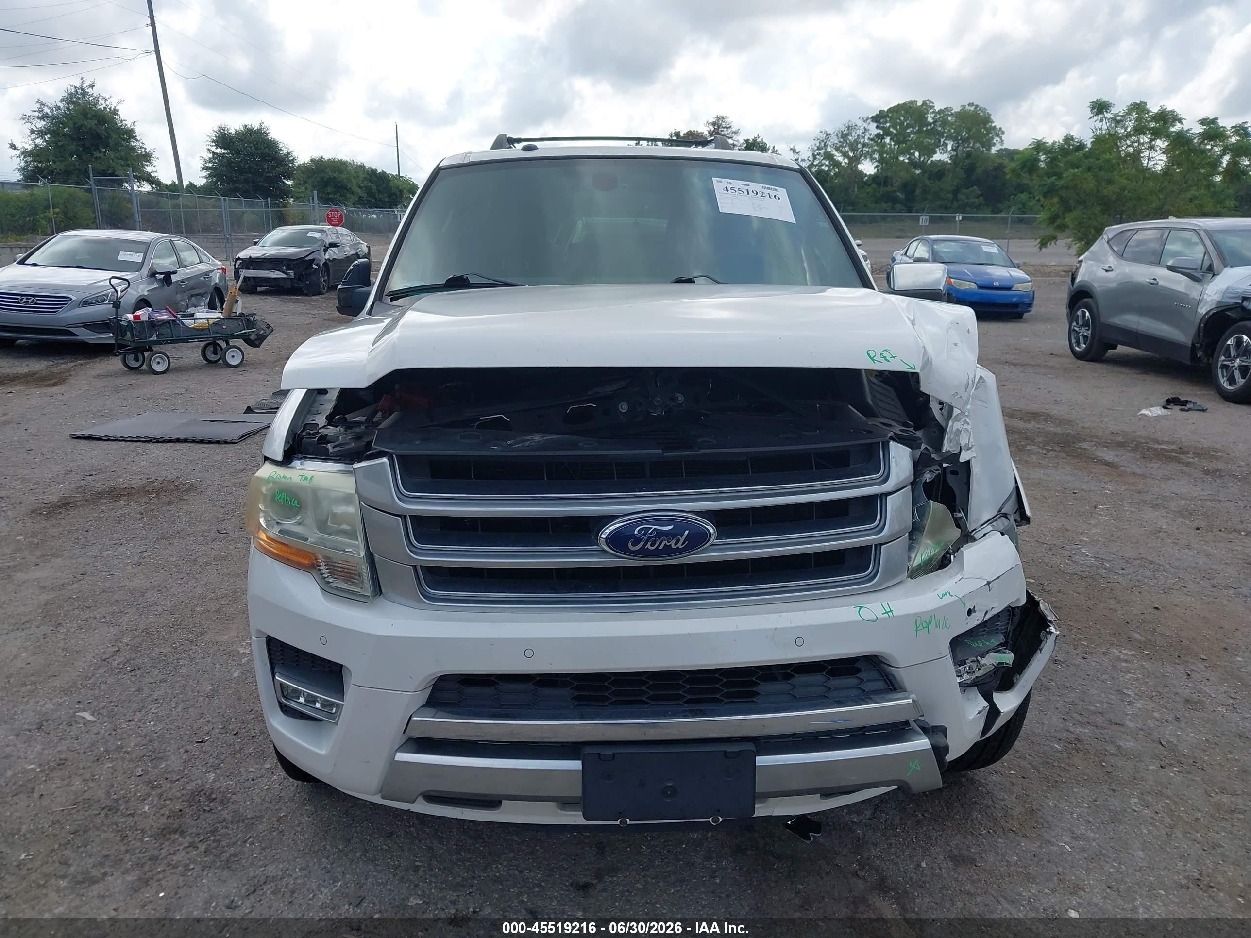 2015 Ford Expedition El Platinum White vin: 1FMJK1LT7FEF31505