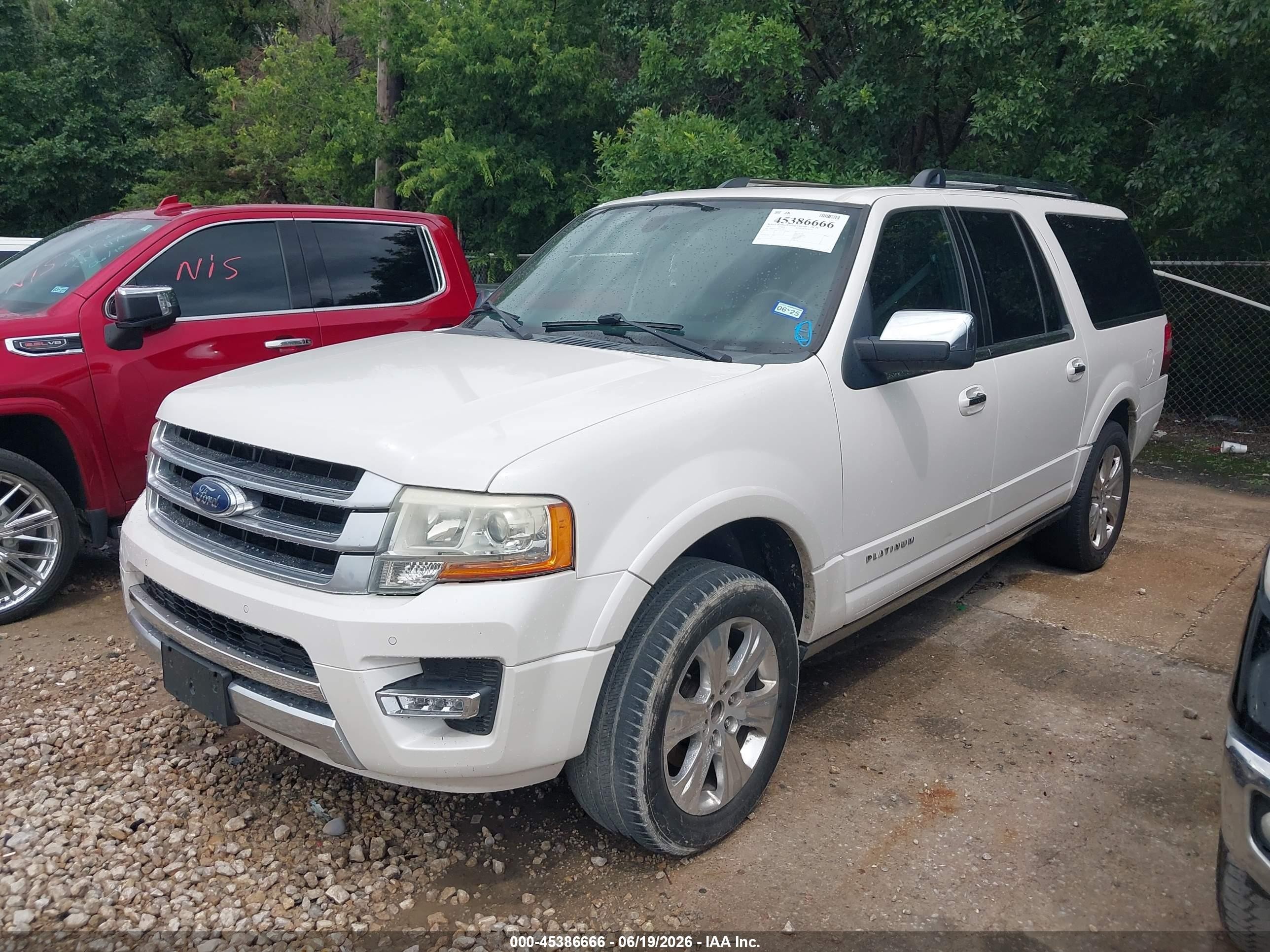 2015 Ford Expedition El Platinum White vin: 1FMJK1LT7FEF33612