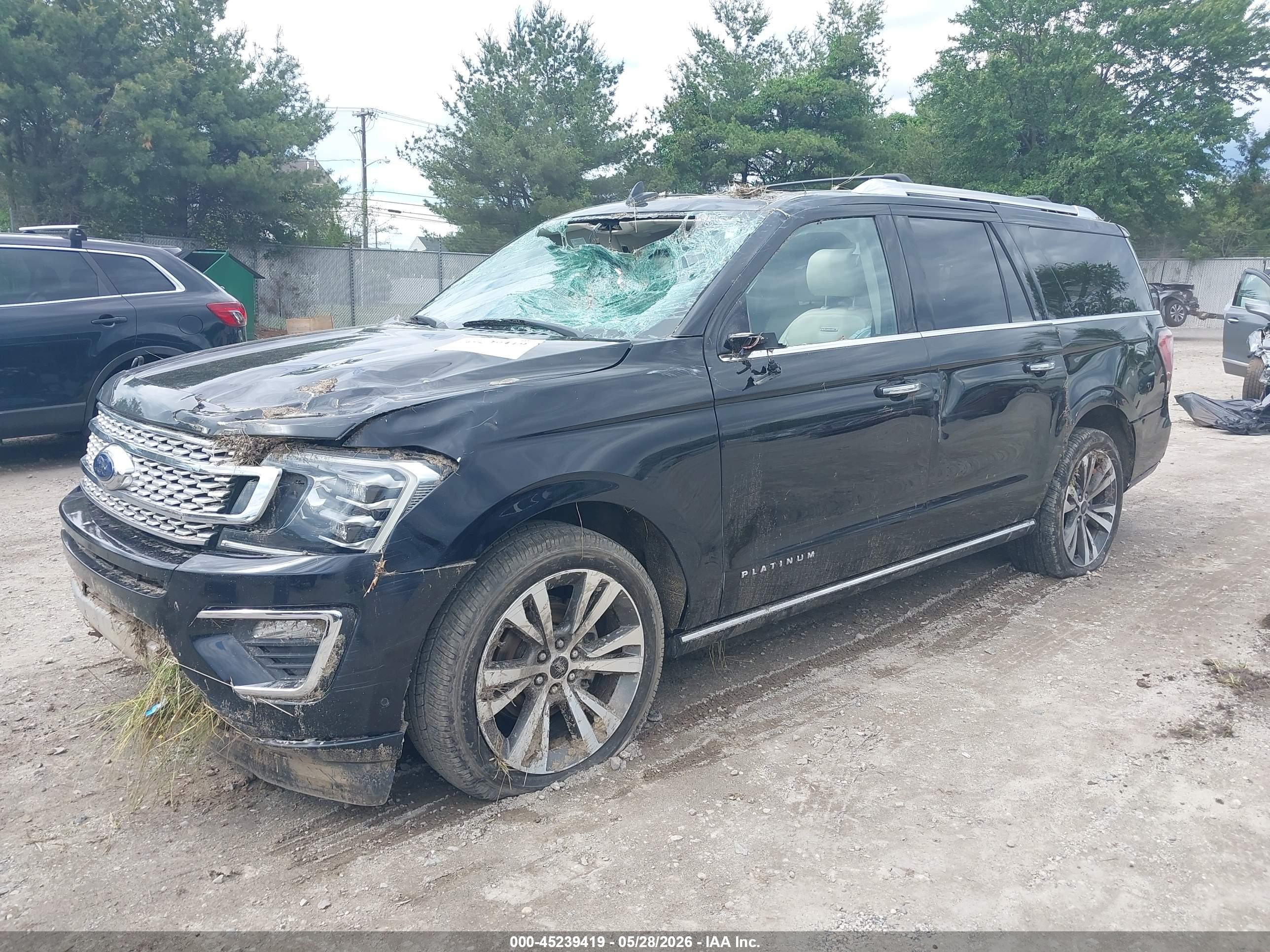 2020 Ford Expedition Platinum Max Черный vin: 1FMJK1LTXLEA26747
