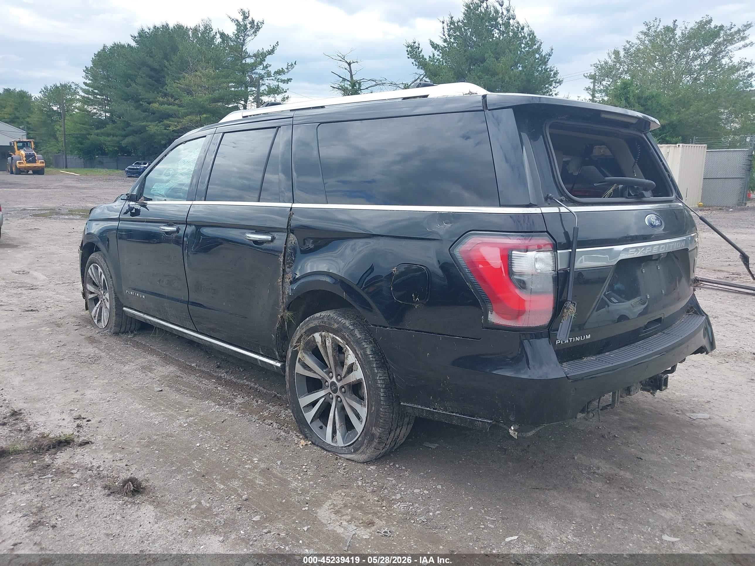 2020 Ford Expedition Platinum Max Черный vin: 1FMJK1LTXLEA26747
