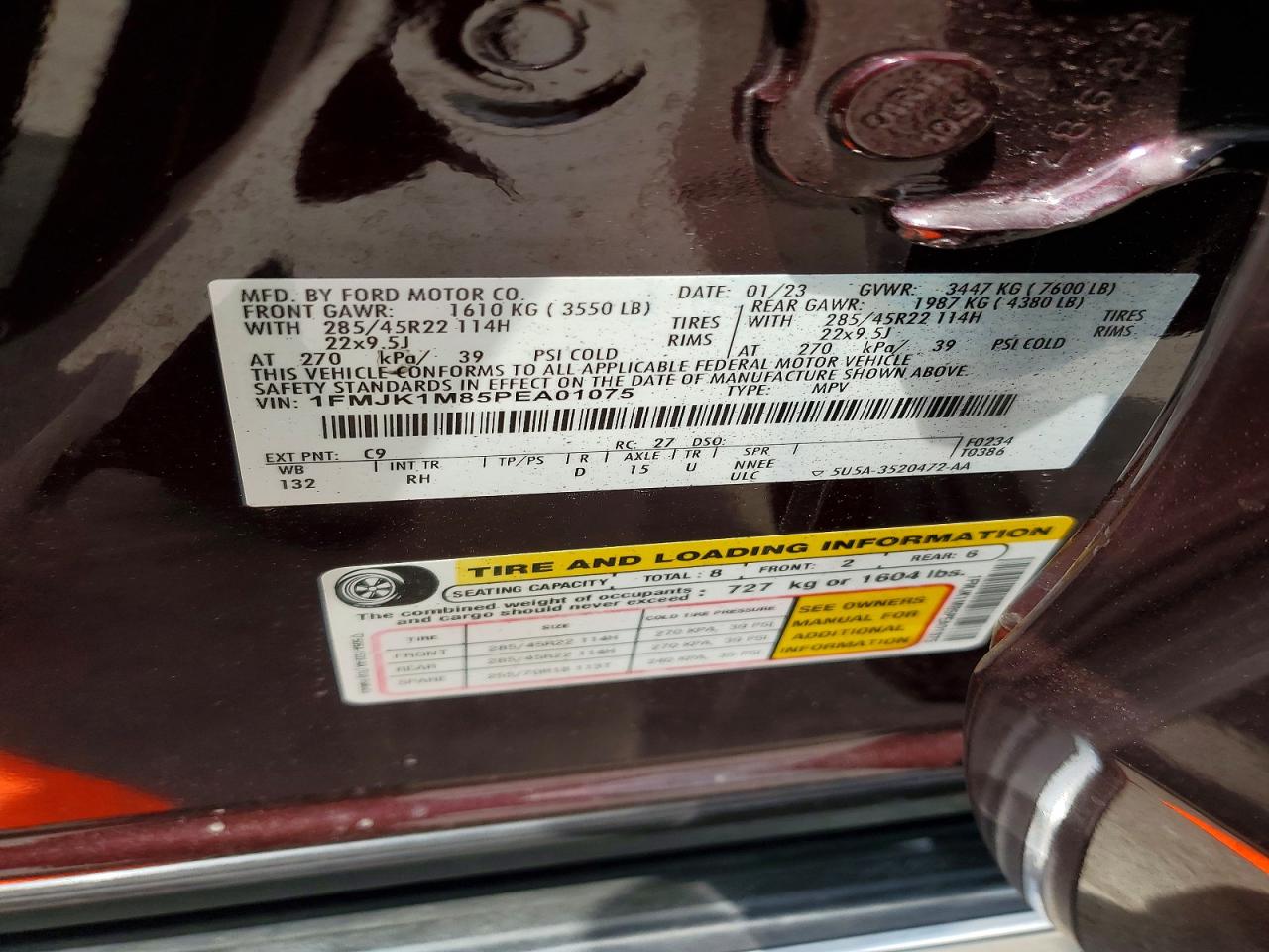 2023 Ford Expedition Max Platinum Maroon vin: 1FMJK1M85PEA01075