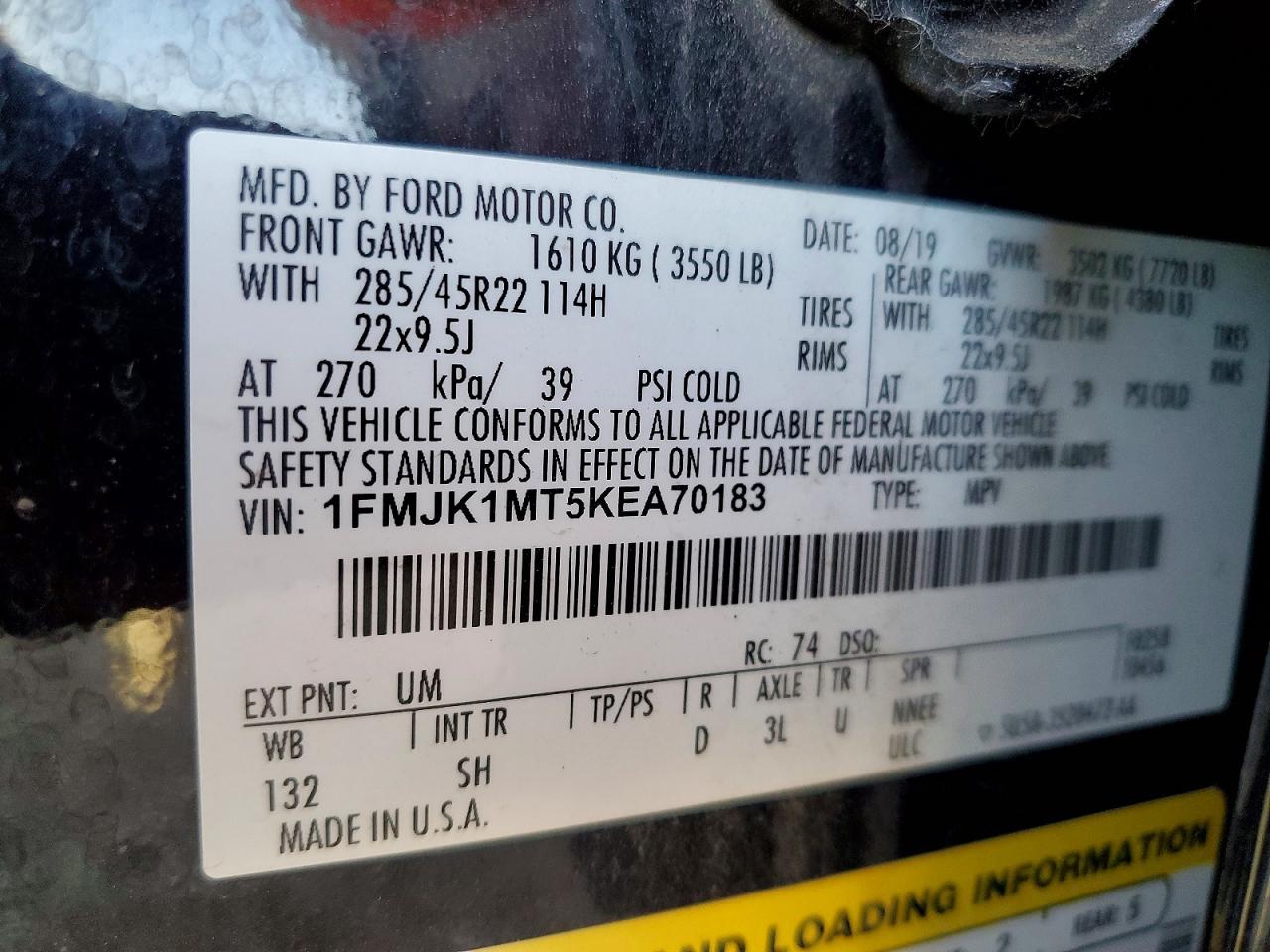 2019 Ford Expedition Max Platinum Black vin: 1FMJK1MT5KEA70183