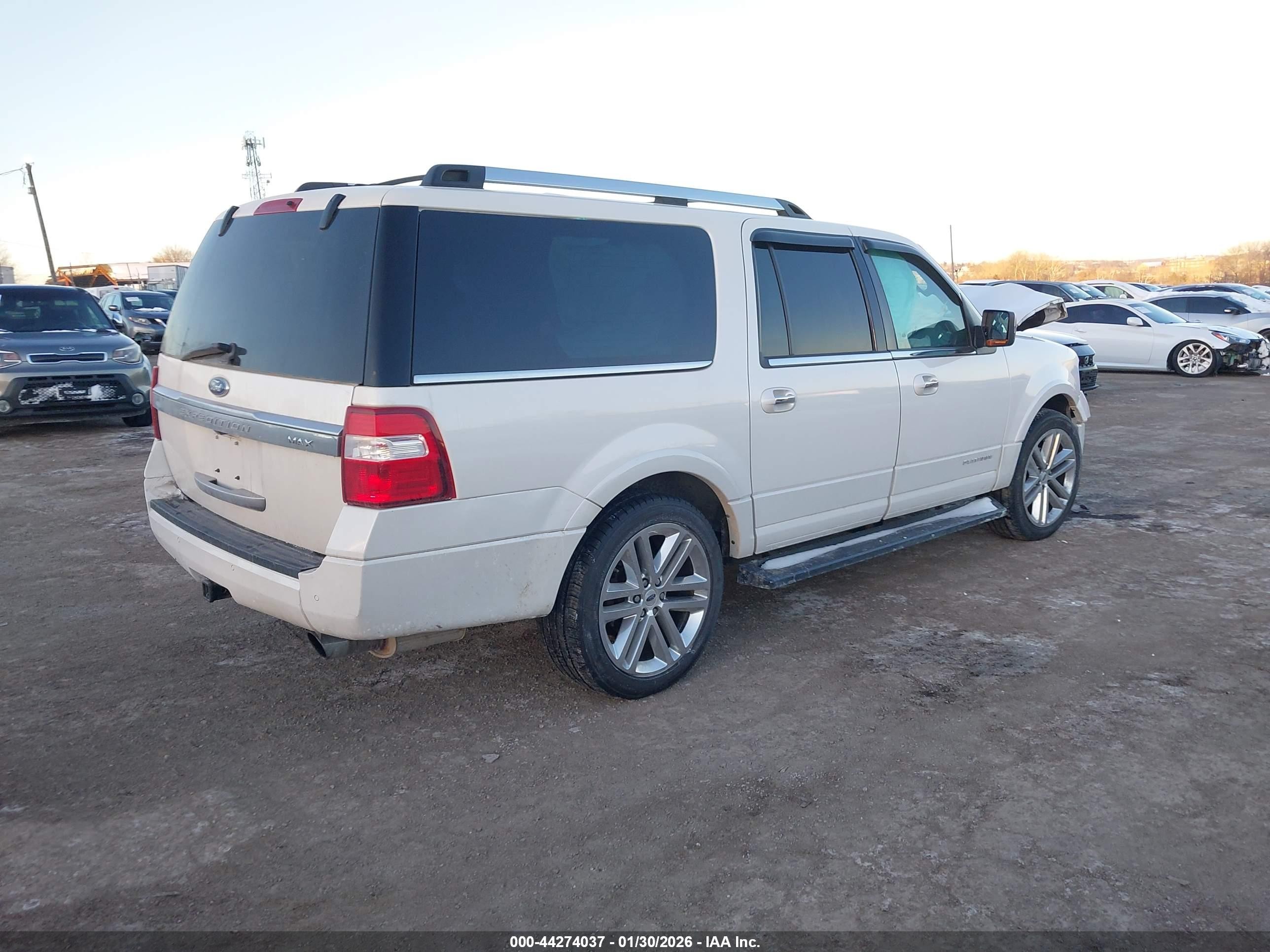 2015 Ford Expedition Max Platinum White vin: 1FMJK1MT8FEF41295