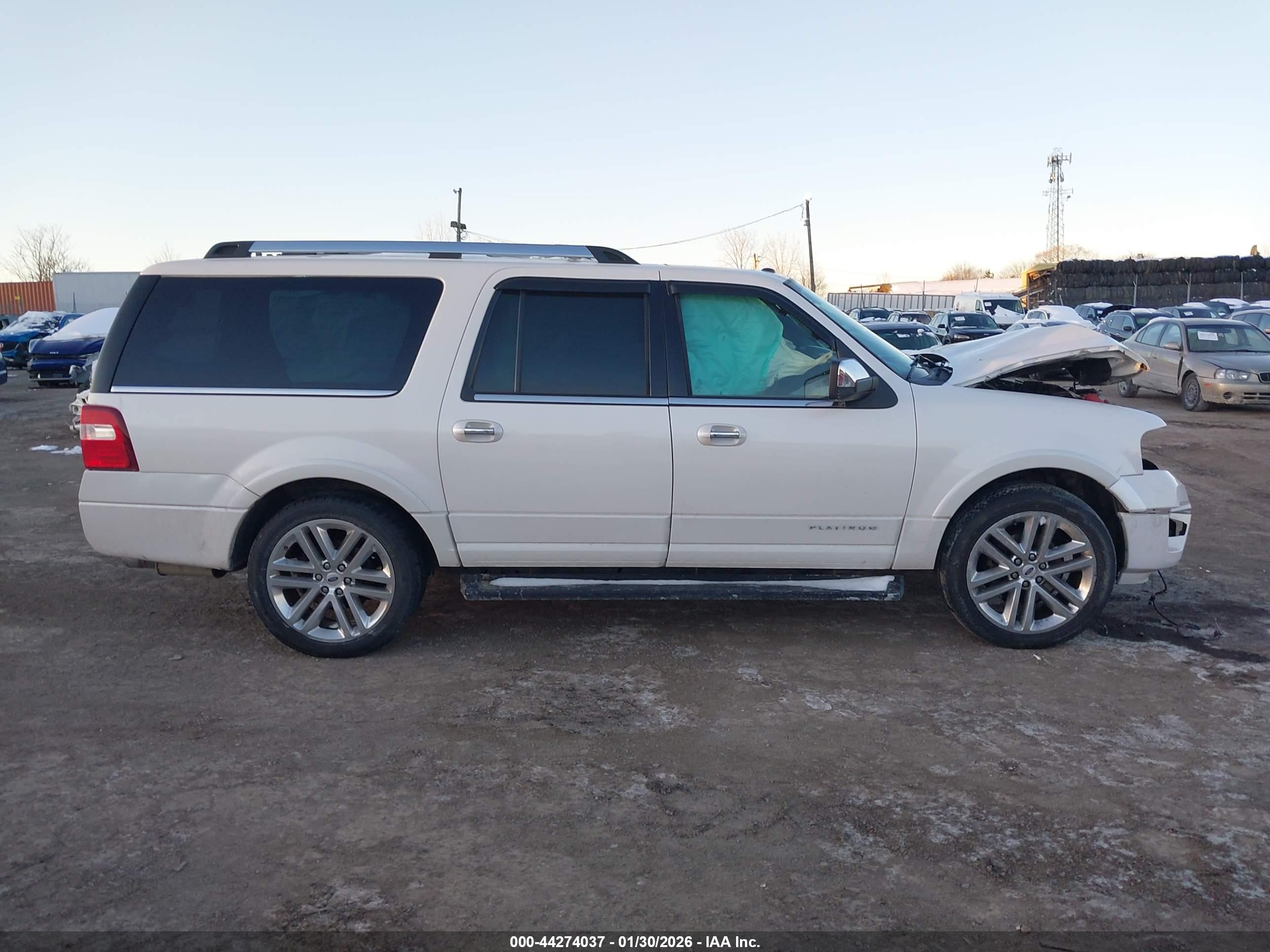 2015 Ford Expedition Max Platinum White vin: 1FMJK1MT8FEF41295