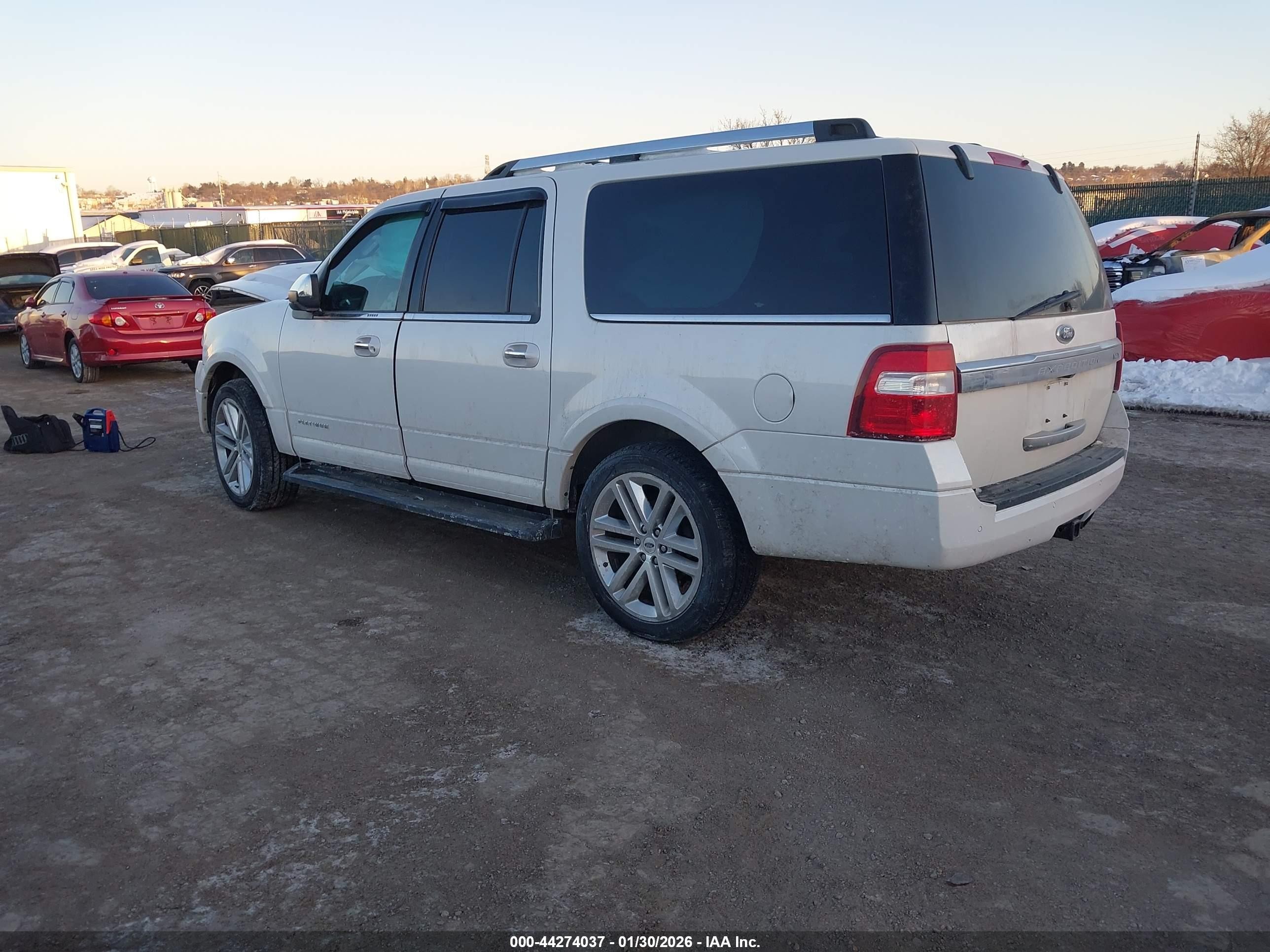 2015 Ford Expedition Max Platinum White vin: 1FMJK1MT8FEF41295