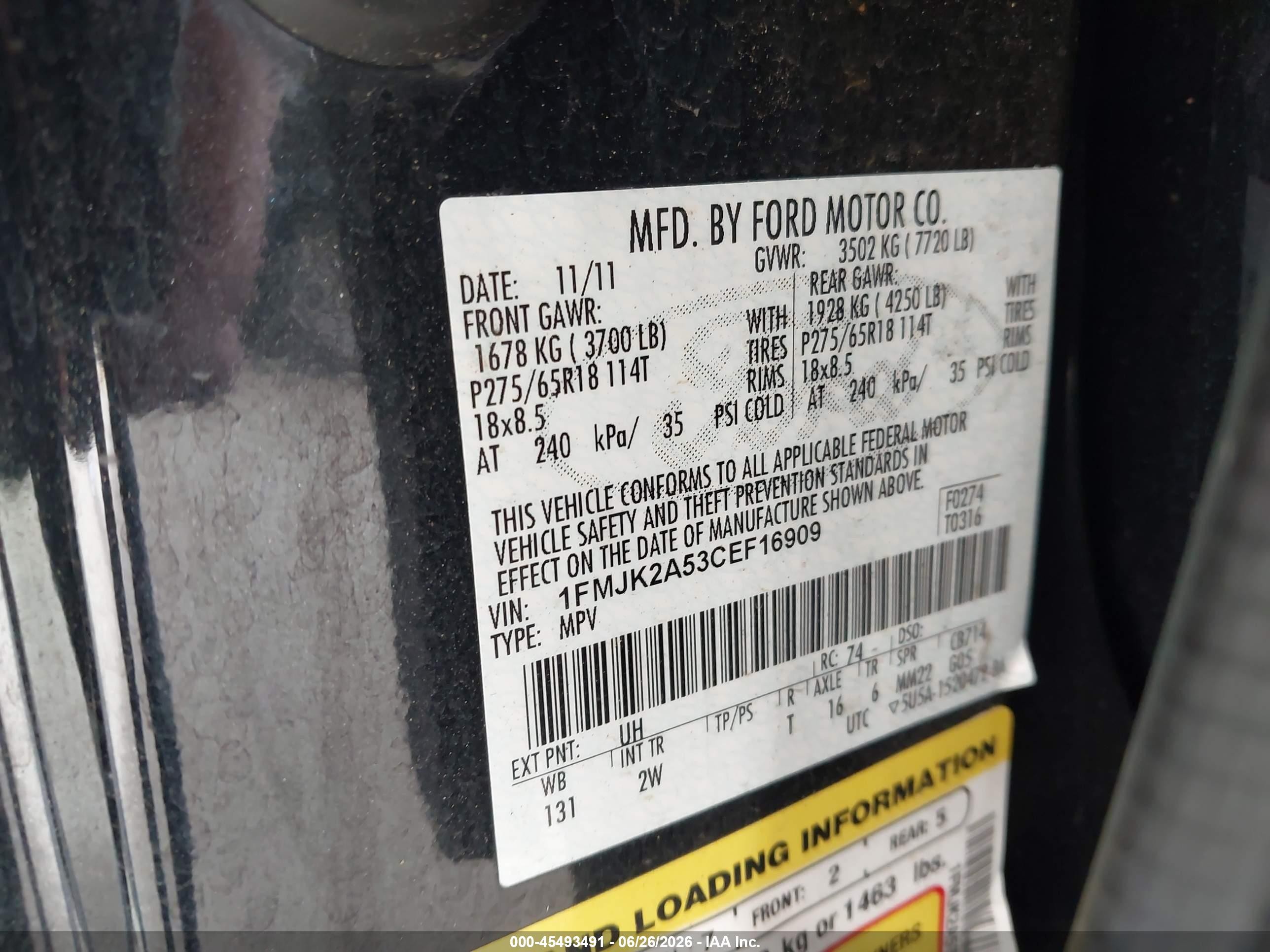 2012 Ford Expedition El Limited Black vin: 1FMJK2A53CEF16909