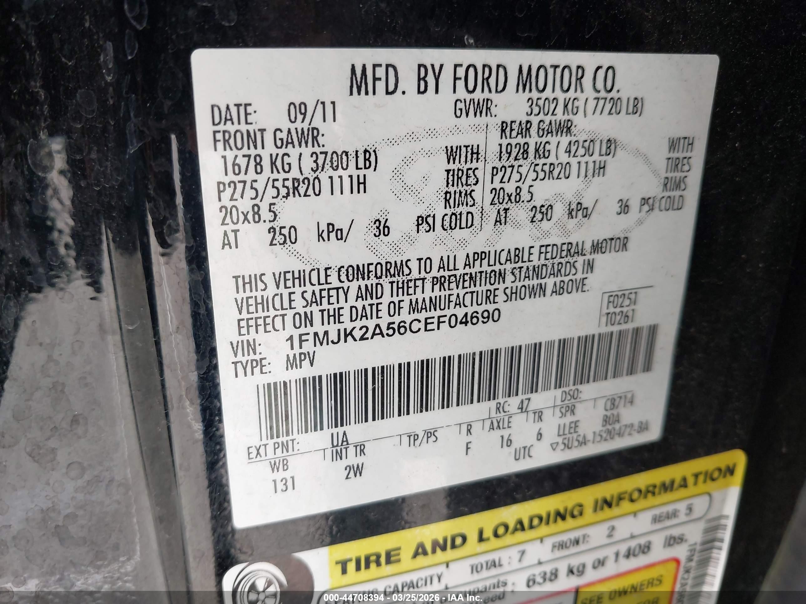 2012 Ford Expedition El Limited Black vin: 1FMJK2A56CEF04690
