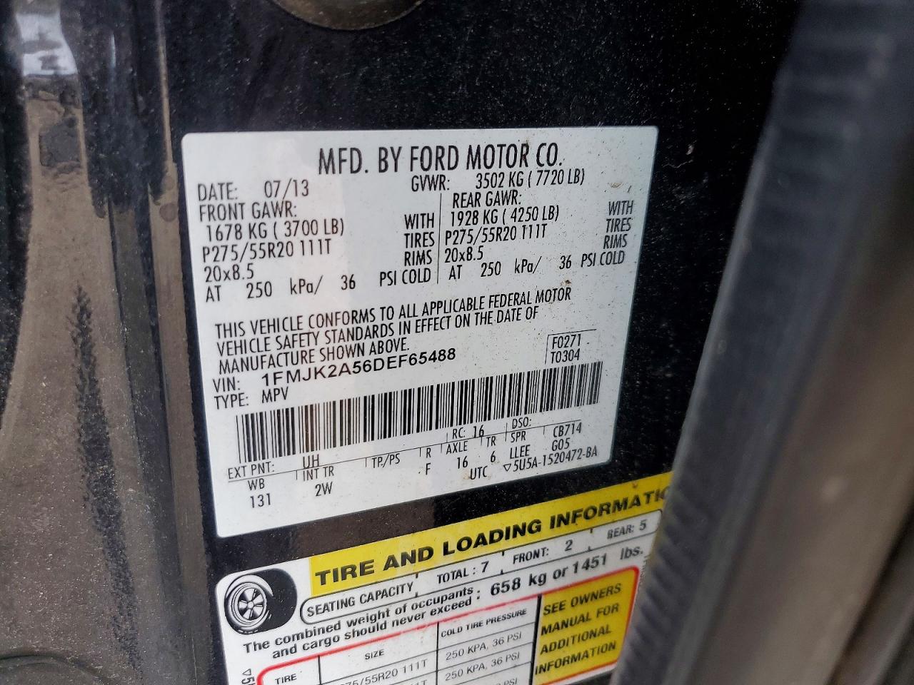 2013 Ford Expedition El Limited Black vin: 1FMJK2A56DEF65488