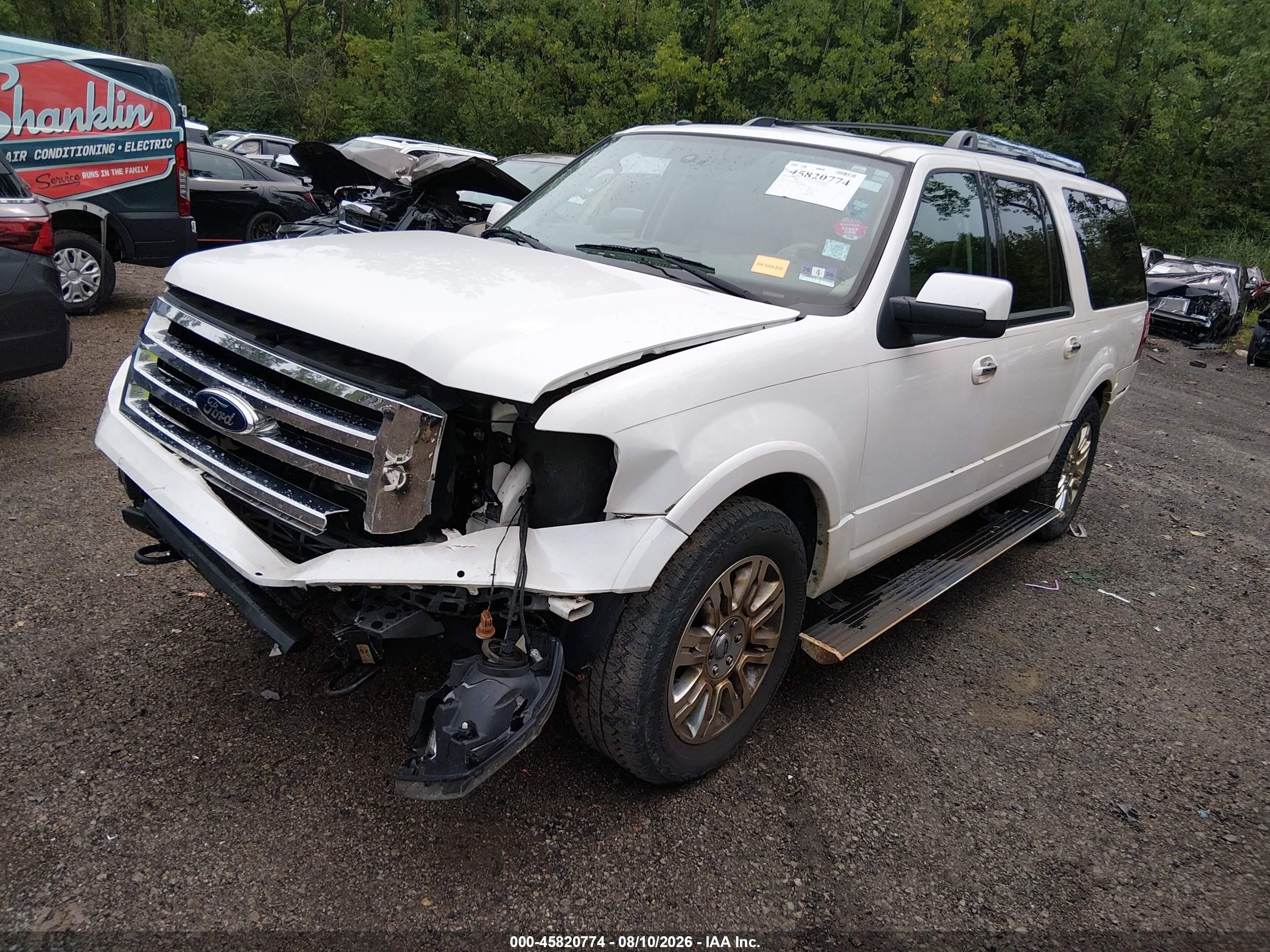 2013 Ford Expedition El Limited White vin: 1FMJK2A58DEF16244