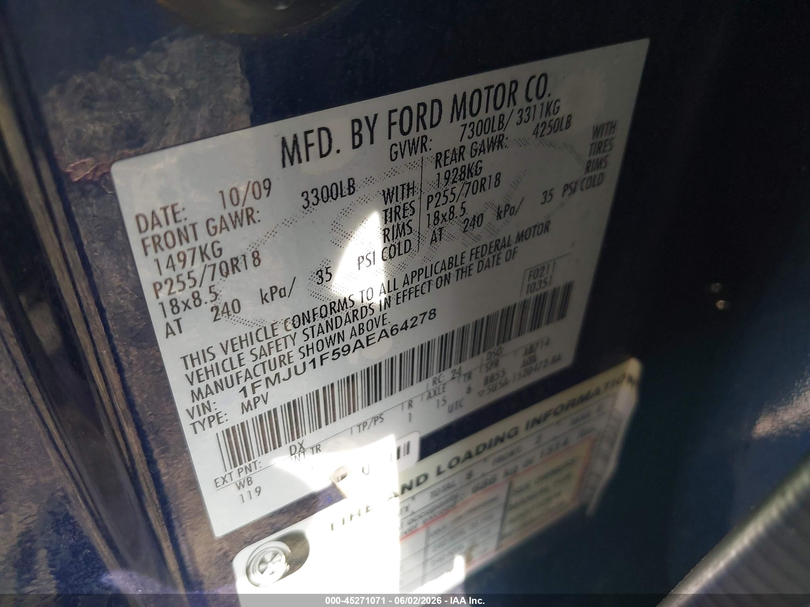 2010 Ford Expedition Xlt Синий vin: 1FMJU1F59AEA64278