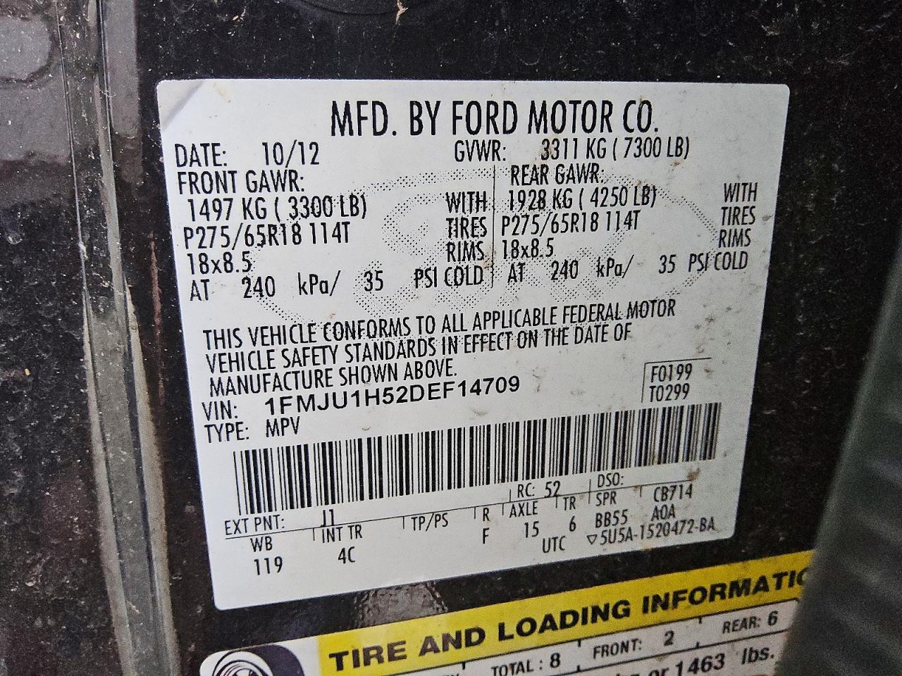 2013 Ford Expedition Xlt/king Ranch Black vin: 1FMJU1H52DEF14709