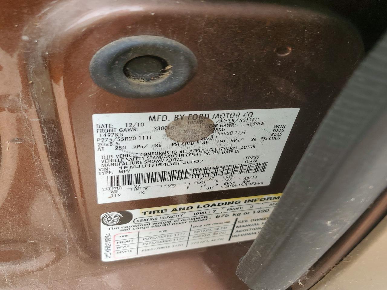 2011 Ford Exped Xlt Brown vin: 1FMJU1H54BEF20007