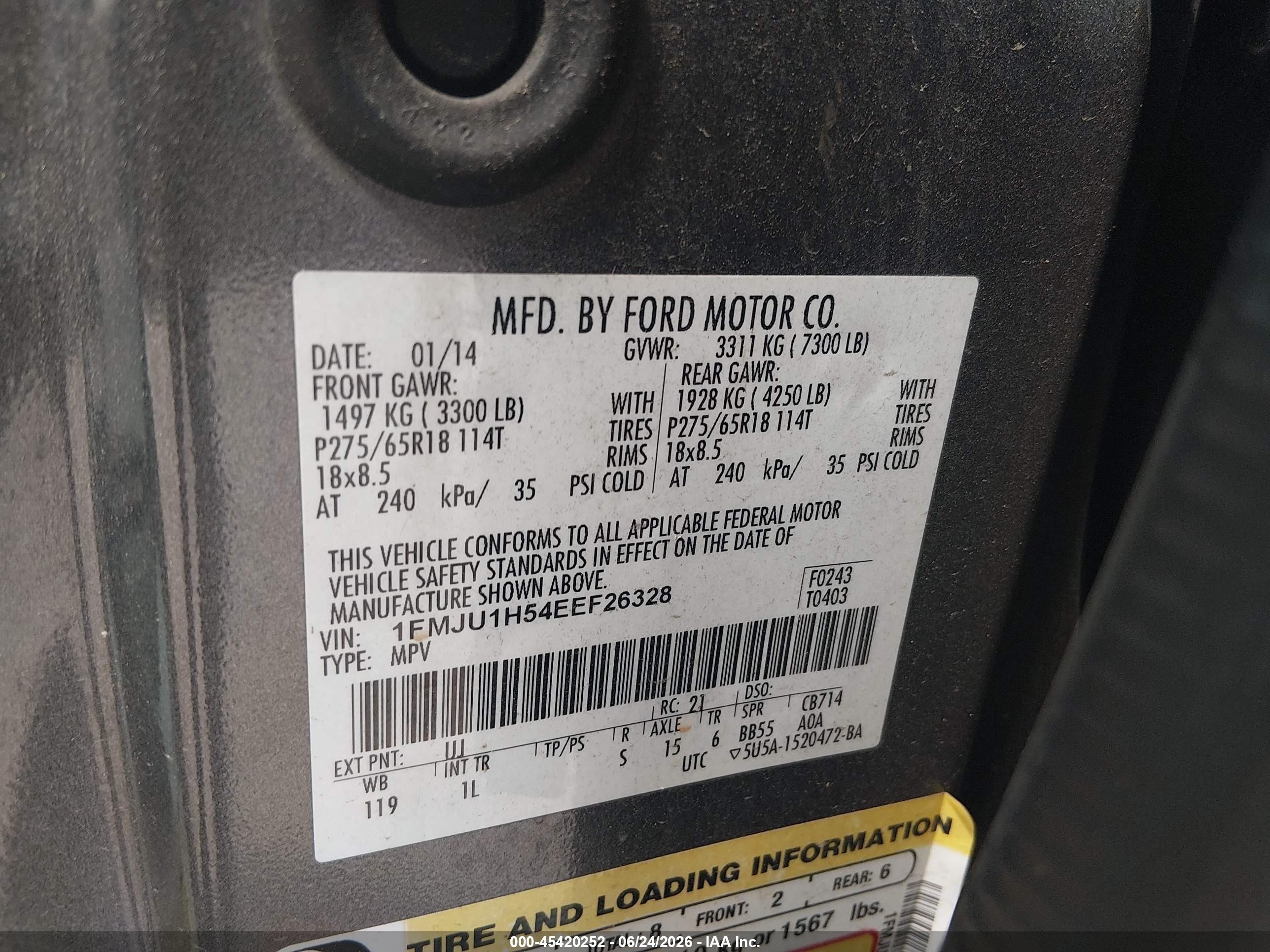 2014 Ford Expedition Xlt Gray vin: 1FMJU1H54EEF26328
