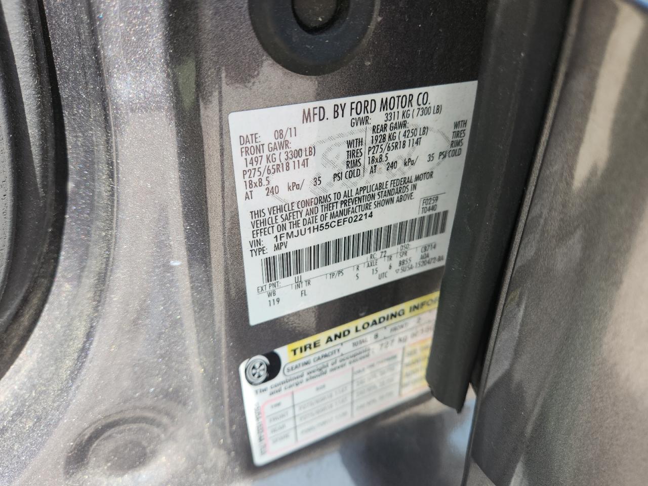 2012 Ford Expedition Charcoal vin: 1FMJU1H55CEF02214